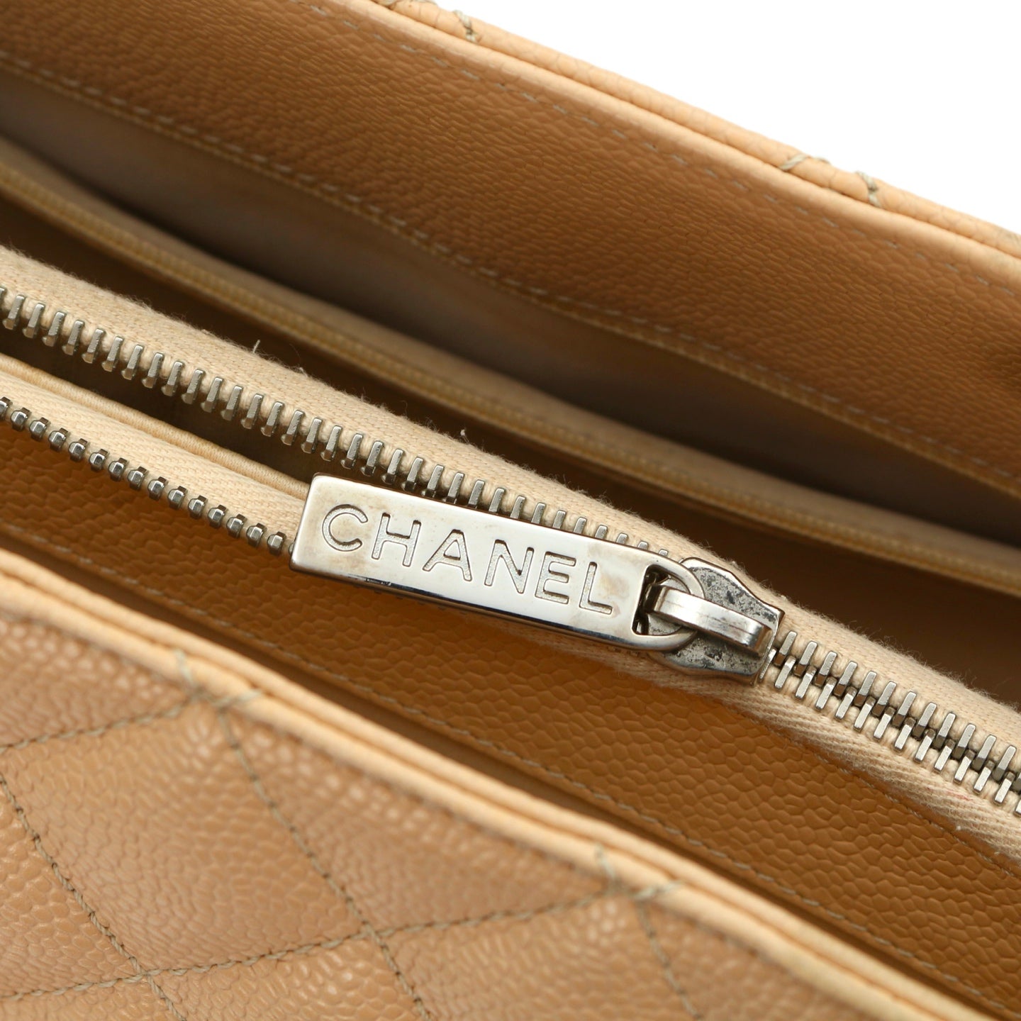 CHANEL Beige Caviar Grand Shopping Tote (GST) [Used]