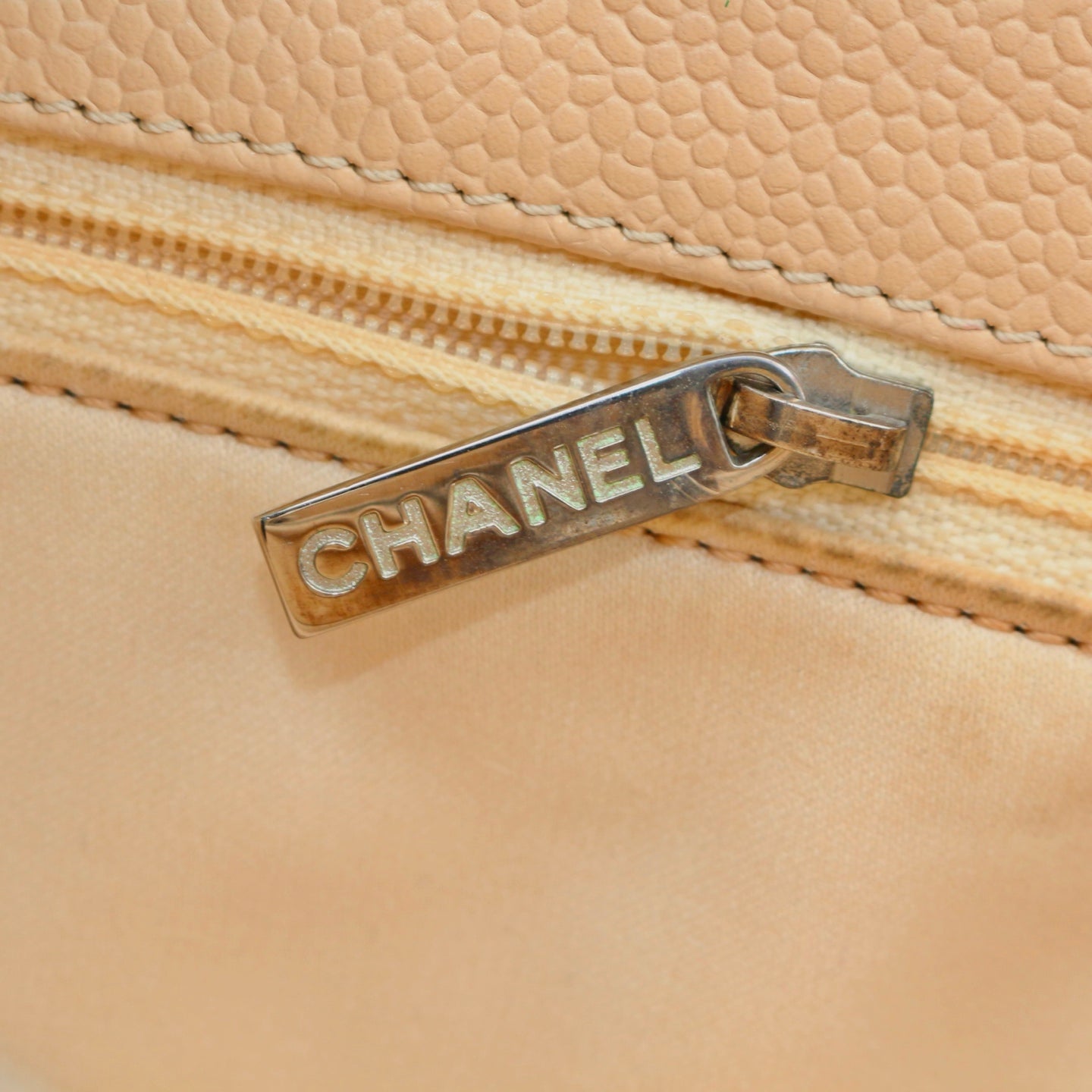 CHANEL Beige Caviar Grand Shopping Tote (GST) [Used]