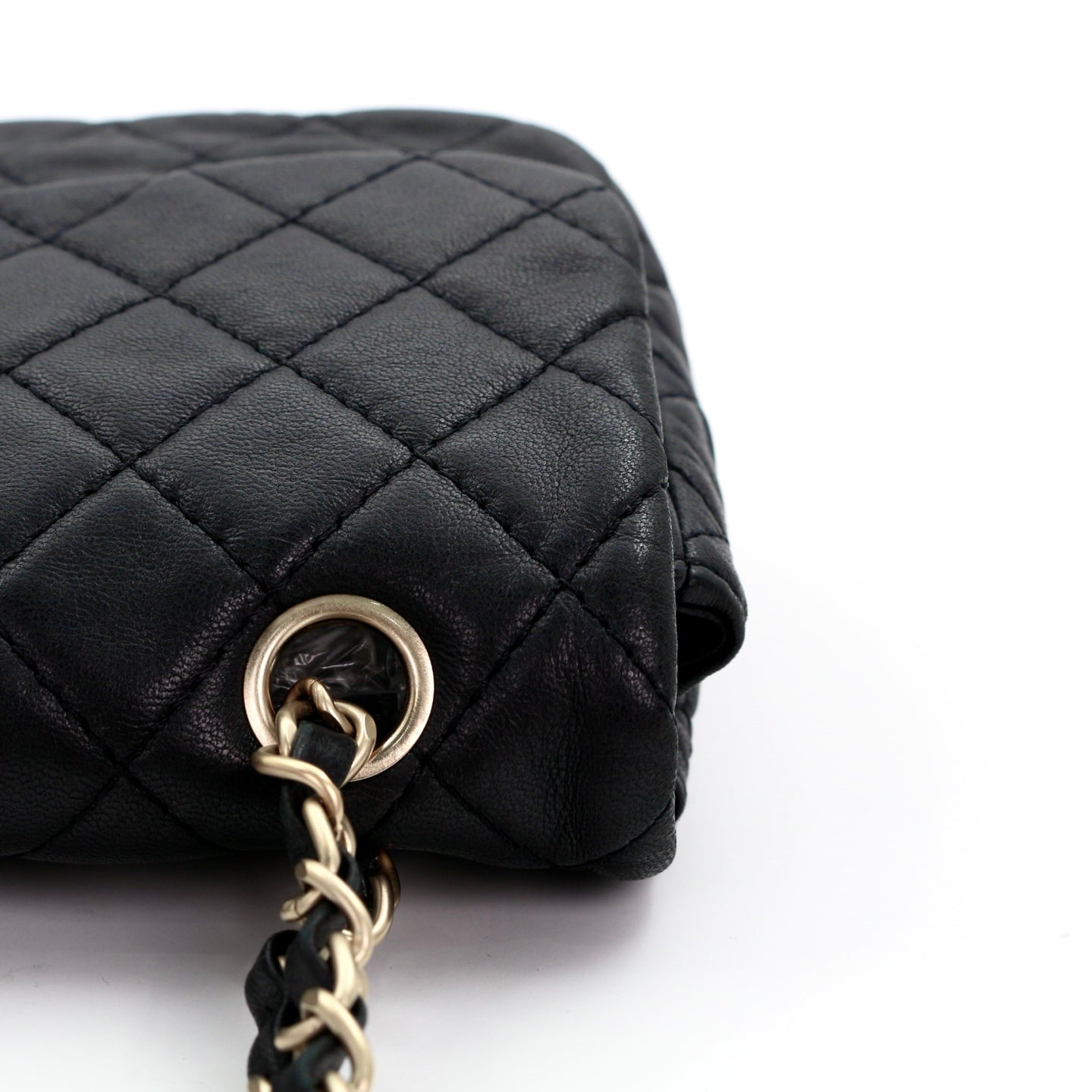 CHANEL Black Lambskin Glass Cabochon CC Flap Shoulder Bag [Used]