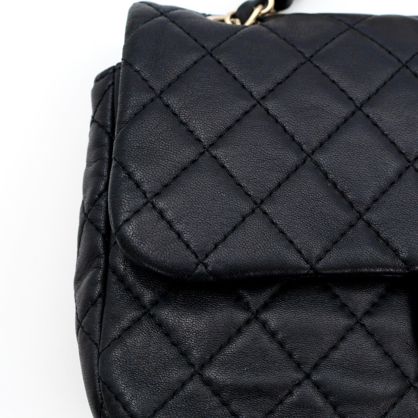 CHANEL Black Lambskin Glass Cabochon CC Flap Shoulder Bag [Used]