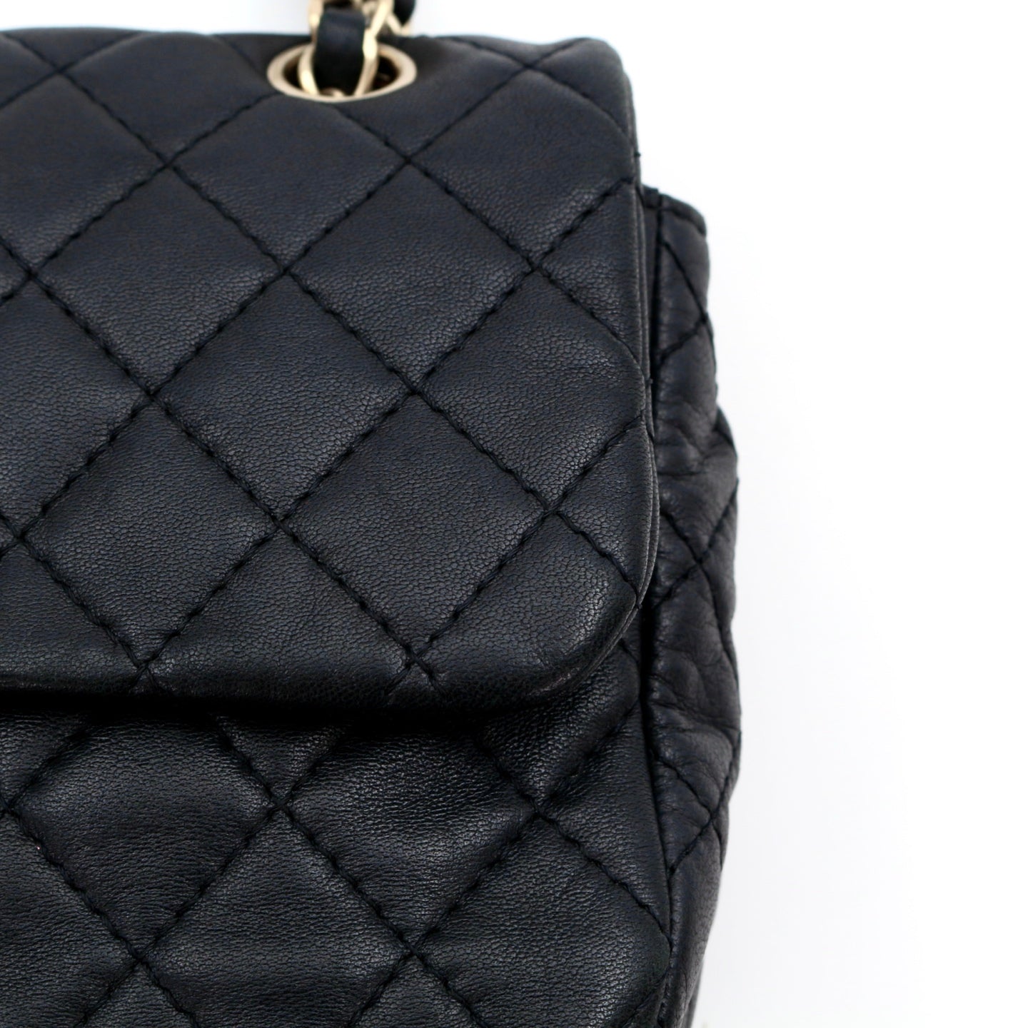 CHANEL Black Lambskin Glass Cabochon CC Flap Shoulder Bag [Used]