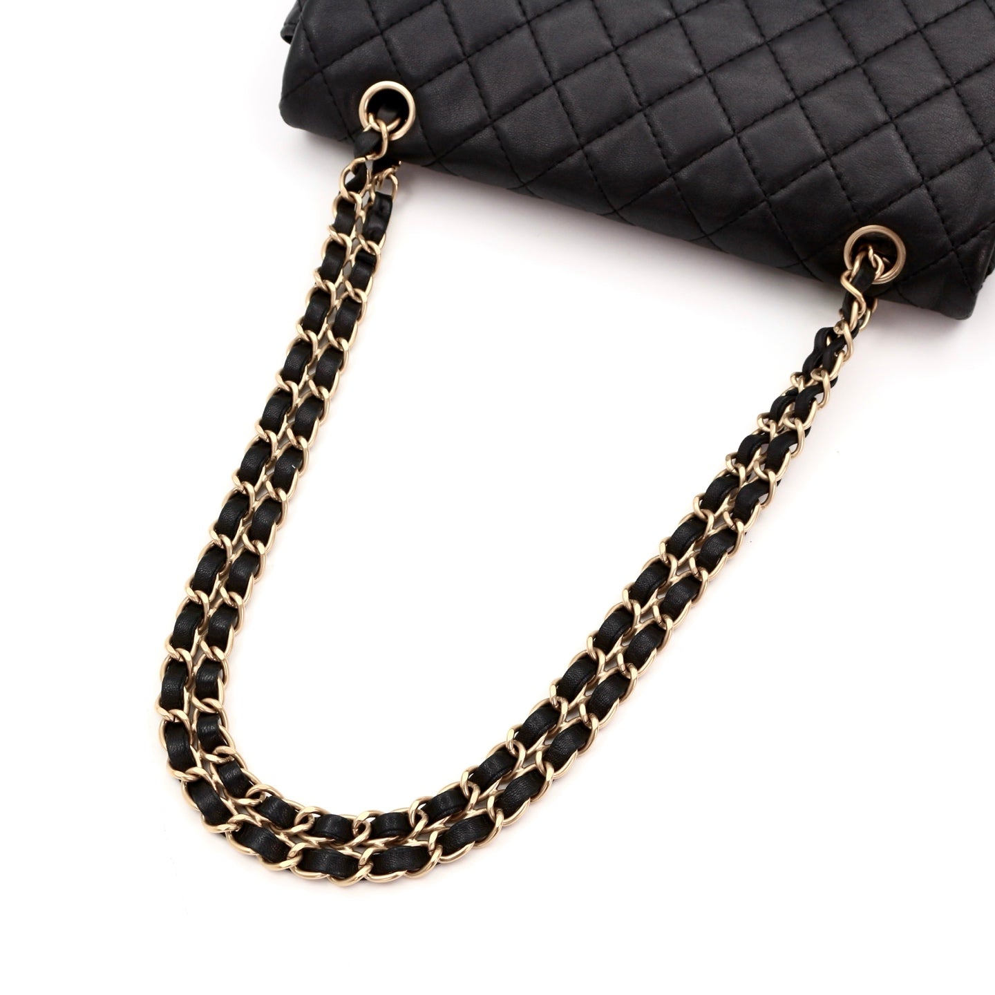 CHANEL Black Lambskin Glass Cabochon CC Flap Shoulder Bag [Used]