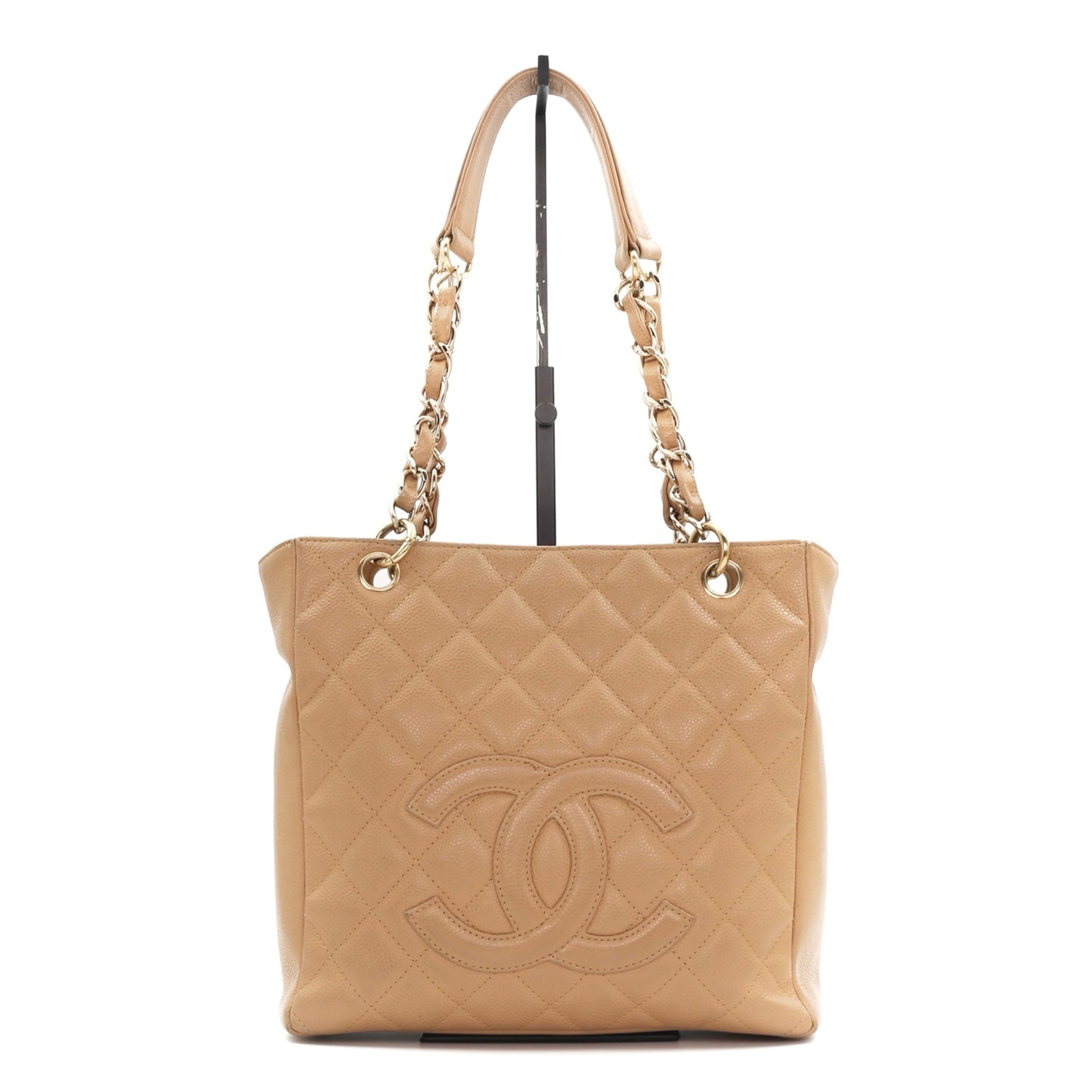 CHANEL Beige Caviar Petite Shopping Tote (PST) [Used]
