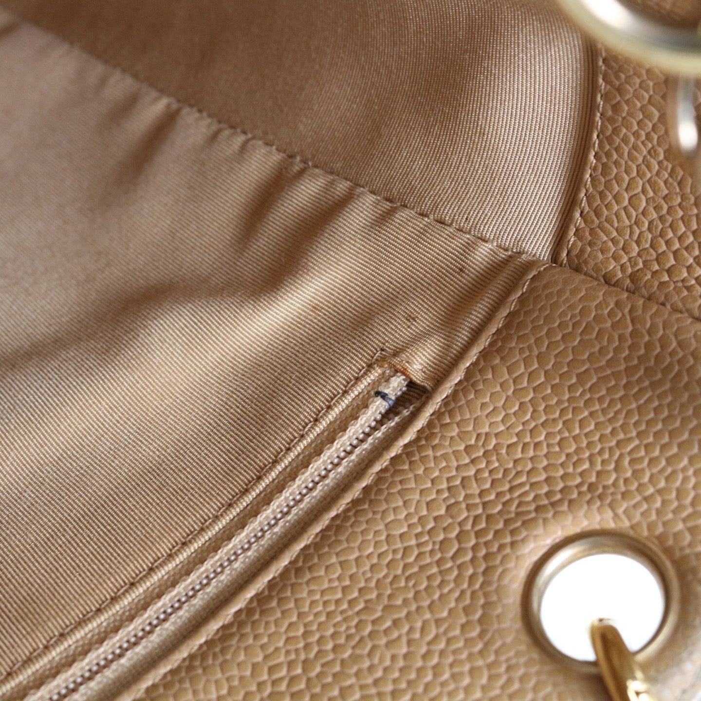 CHANEL Beige Caviar Petite Shopping Tote (PST) [Used]