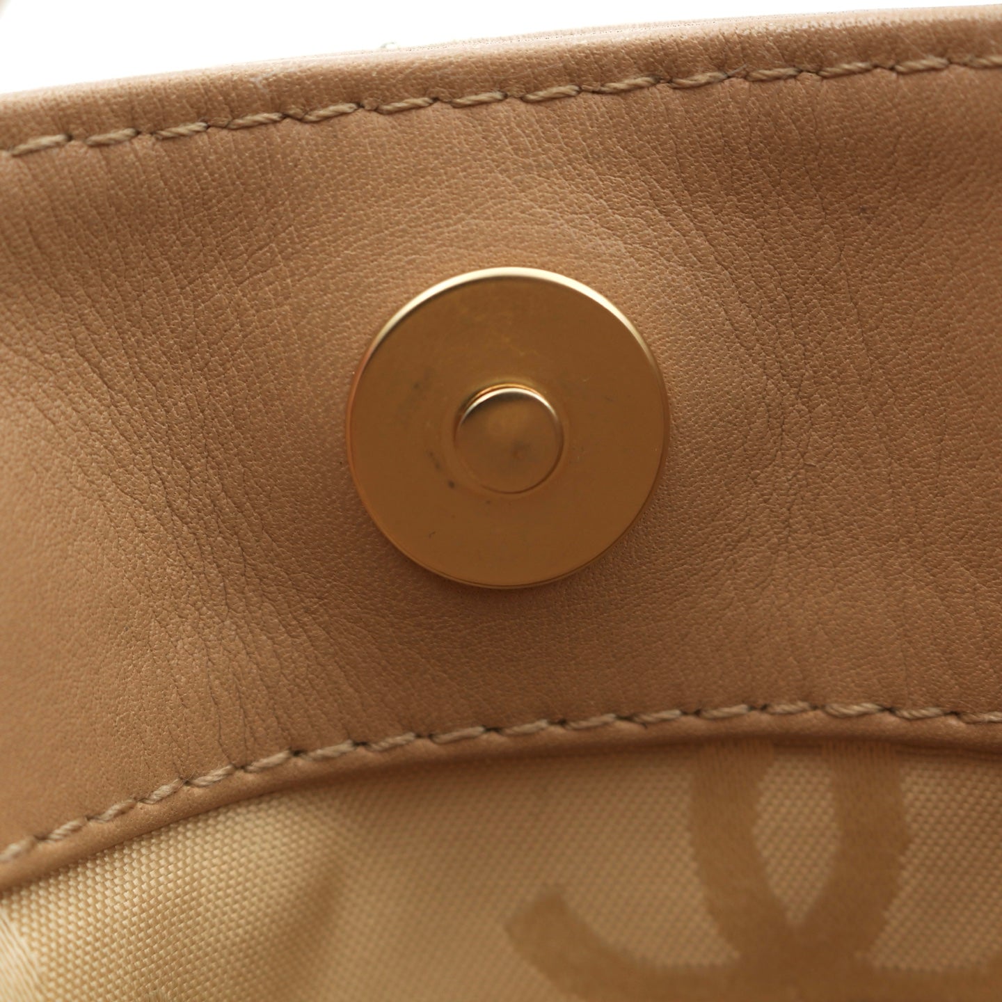 CHANEL Beige Lambskin Contrast Stitch Vivienne Tote Bag [Used]