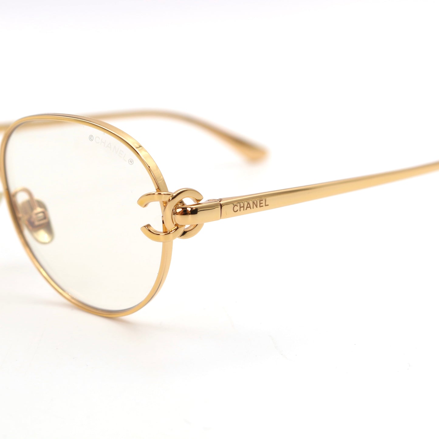 CHANEL Gold Trim CC Logo Optical Glasses [New]