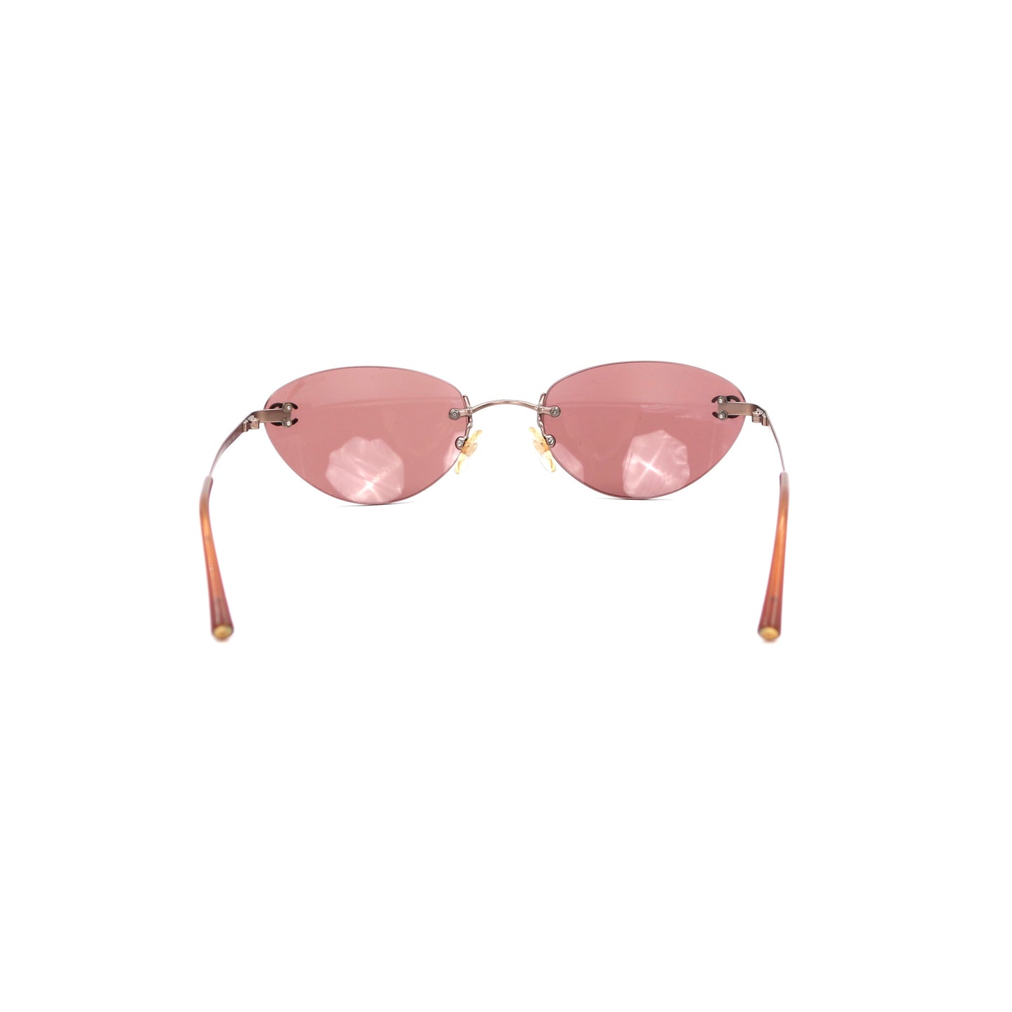 CHANEL Berry Pink Rimless CC Logo Sunglasses [Used]