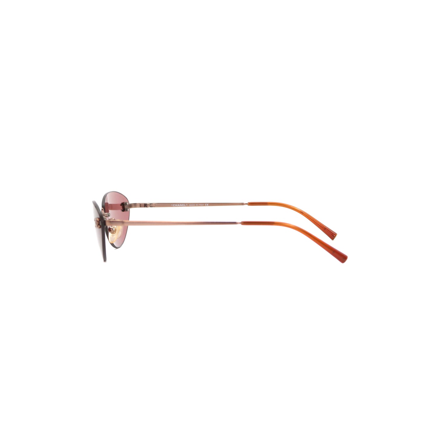 CHANEL Berry Pink Rimless CC Logo Sunglasses [Used]