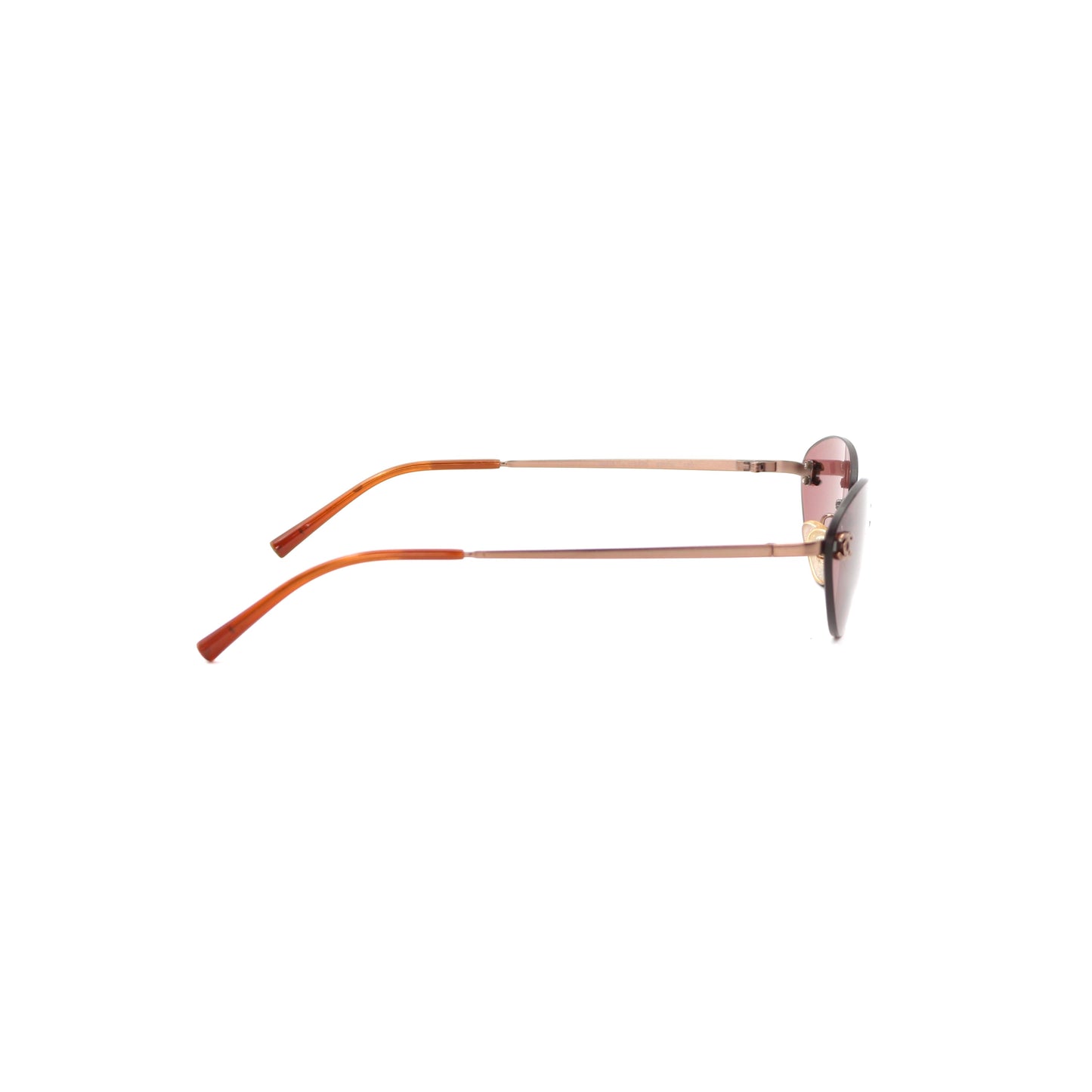 CHANEL Berry Pink Rimless CC Logo Sunglasses [Used]