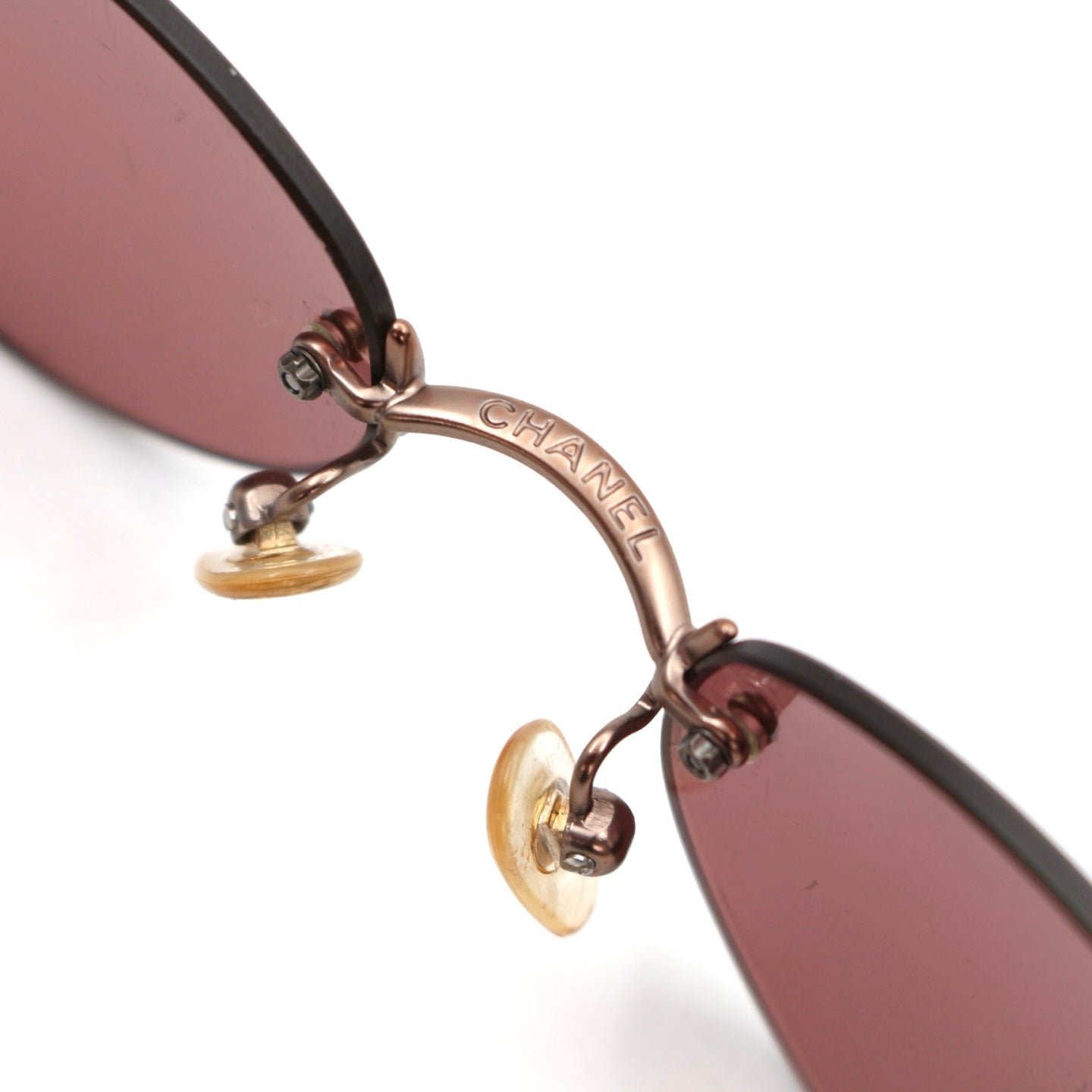 CHANEL Berry Pink Rimless CC Logo Sunglasses [Used]