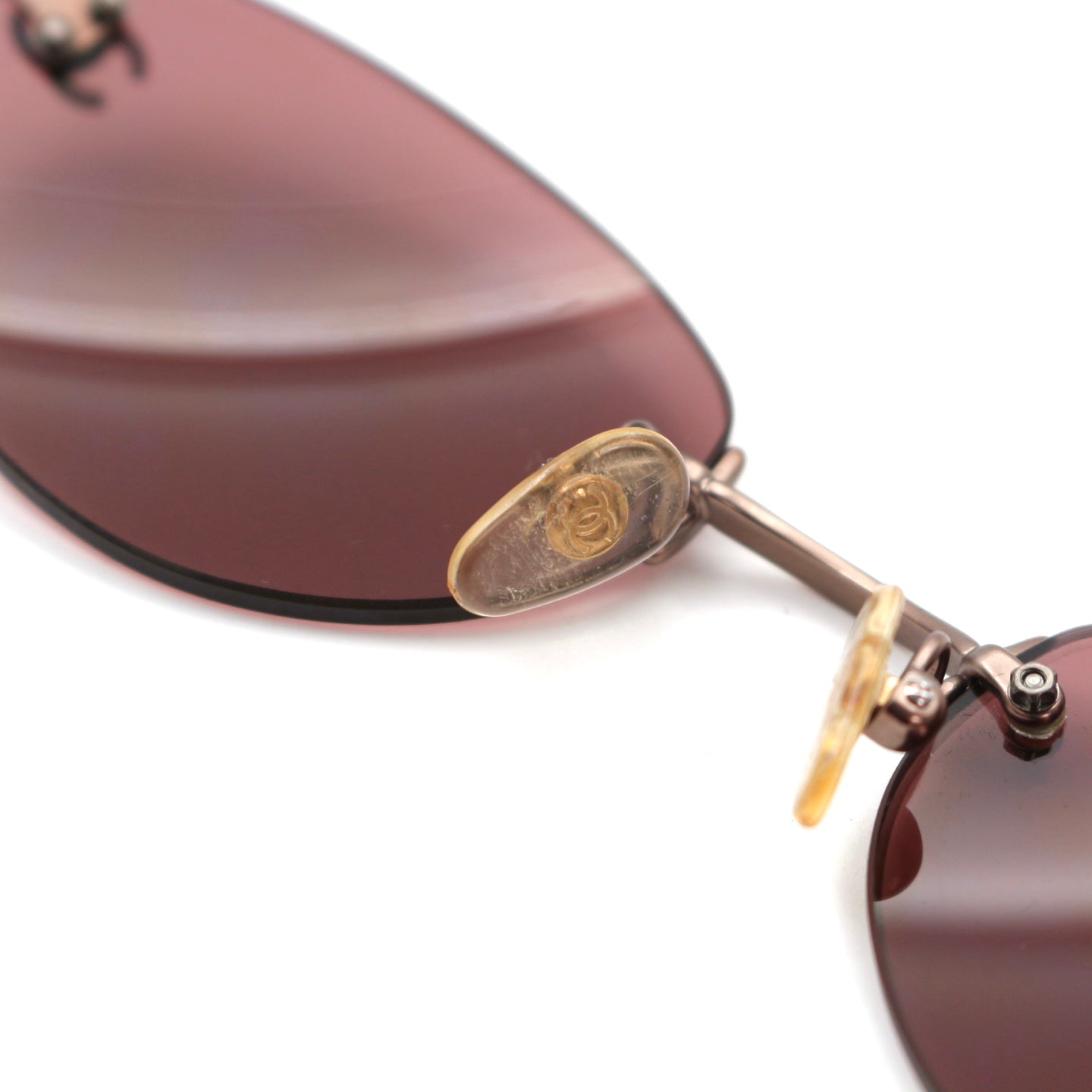 CHANEL Berry Pink Rimless CC Logo Sunglasses [Used]