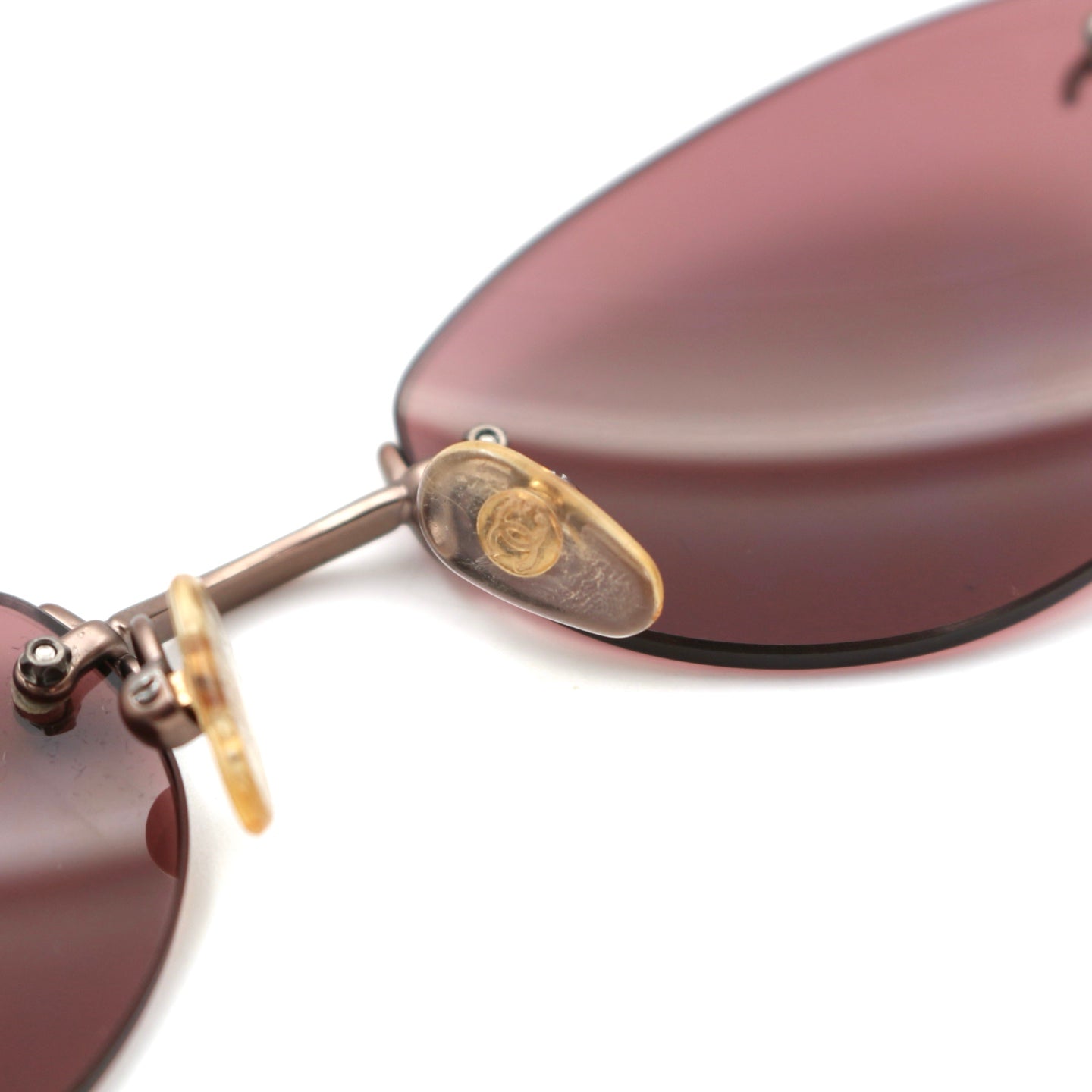 CHANEL Berry Pink Rimless CC Logo Sunglasses [Used]
