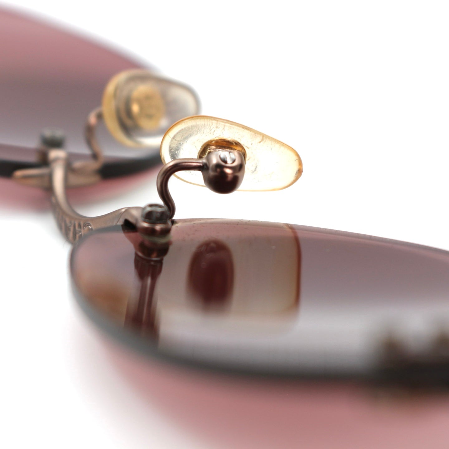 CHANEL Berry Pink Rimless CC Logo Sunglasses [Used]