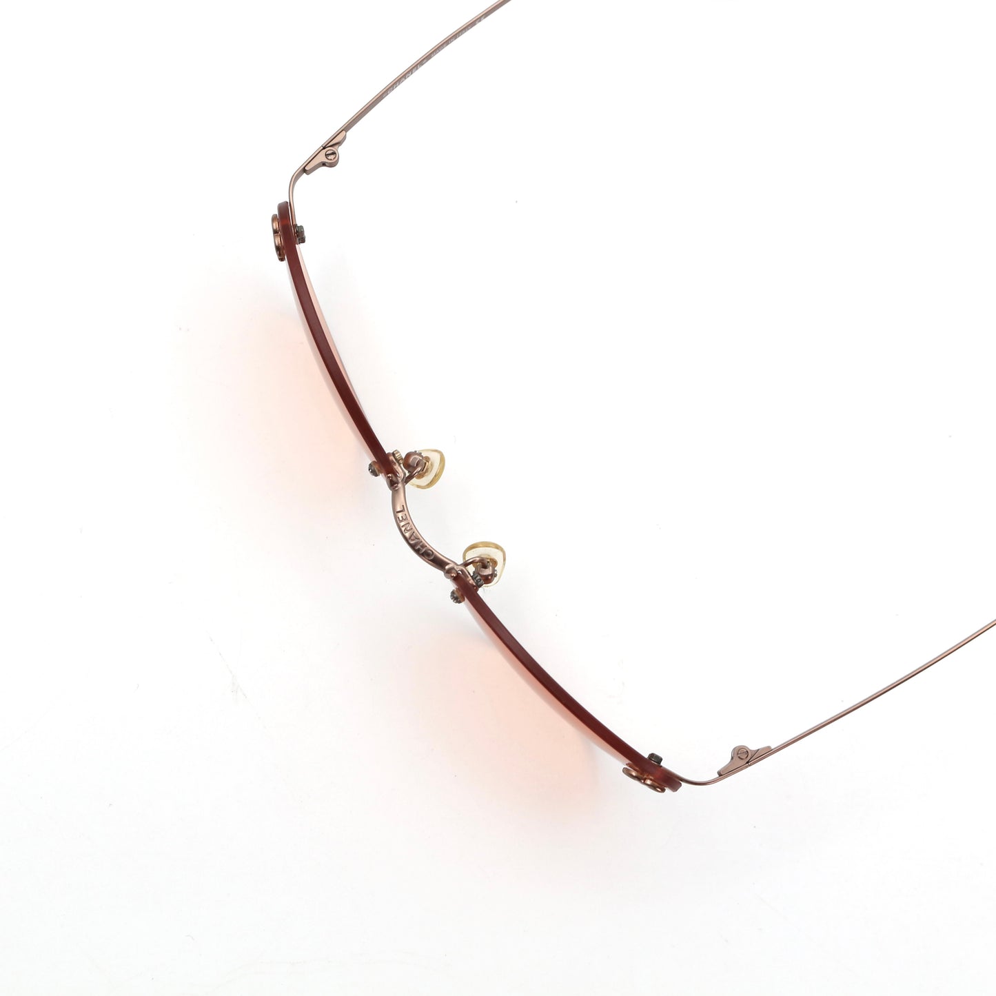 CHANEL Apricot Rimless Cat-Eye CC Logo Sunglasses [Used]