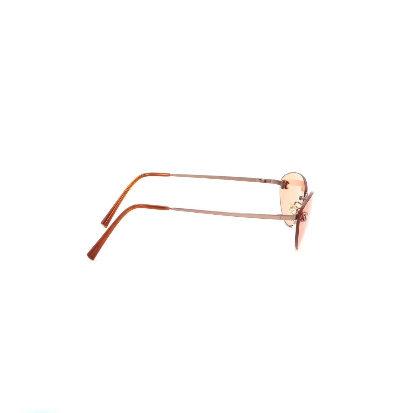 CHANEL Apricot Rimless Cat-Eye CC Logo Sunglasses [Used]