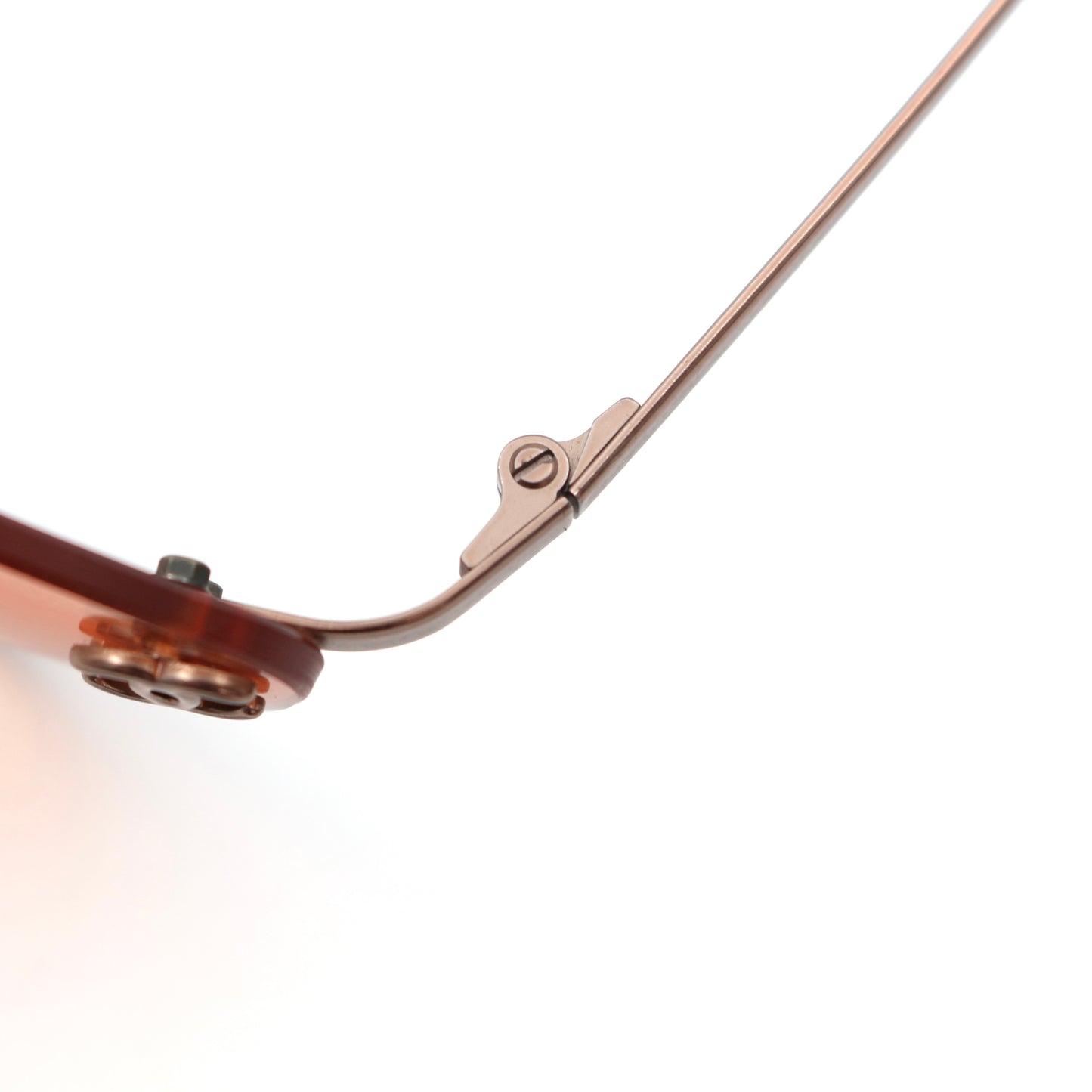 CHANEL Apricot Rimless Cat-Eye CC Logo Sunglasses [Used]
