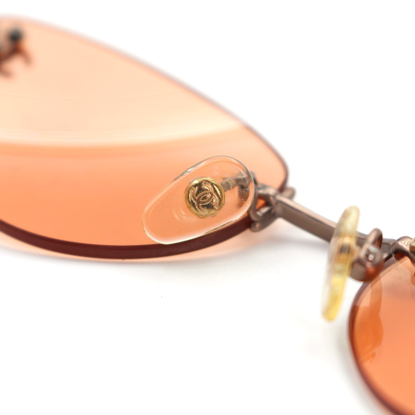 CHANEL Apricot Rimless Cat-Eye CC Logo Sunglasses [Used]