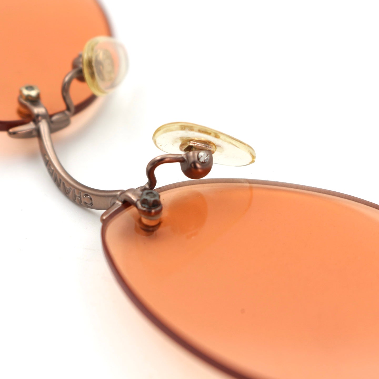 CHANEL Apricot Rimless Cat-Eye CC Logo Sunglasses [Used]