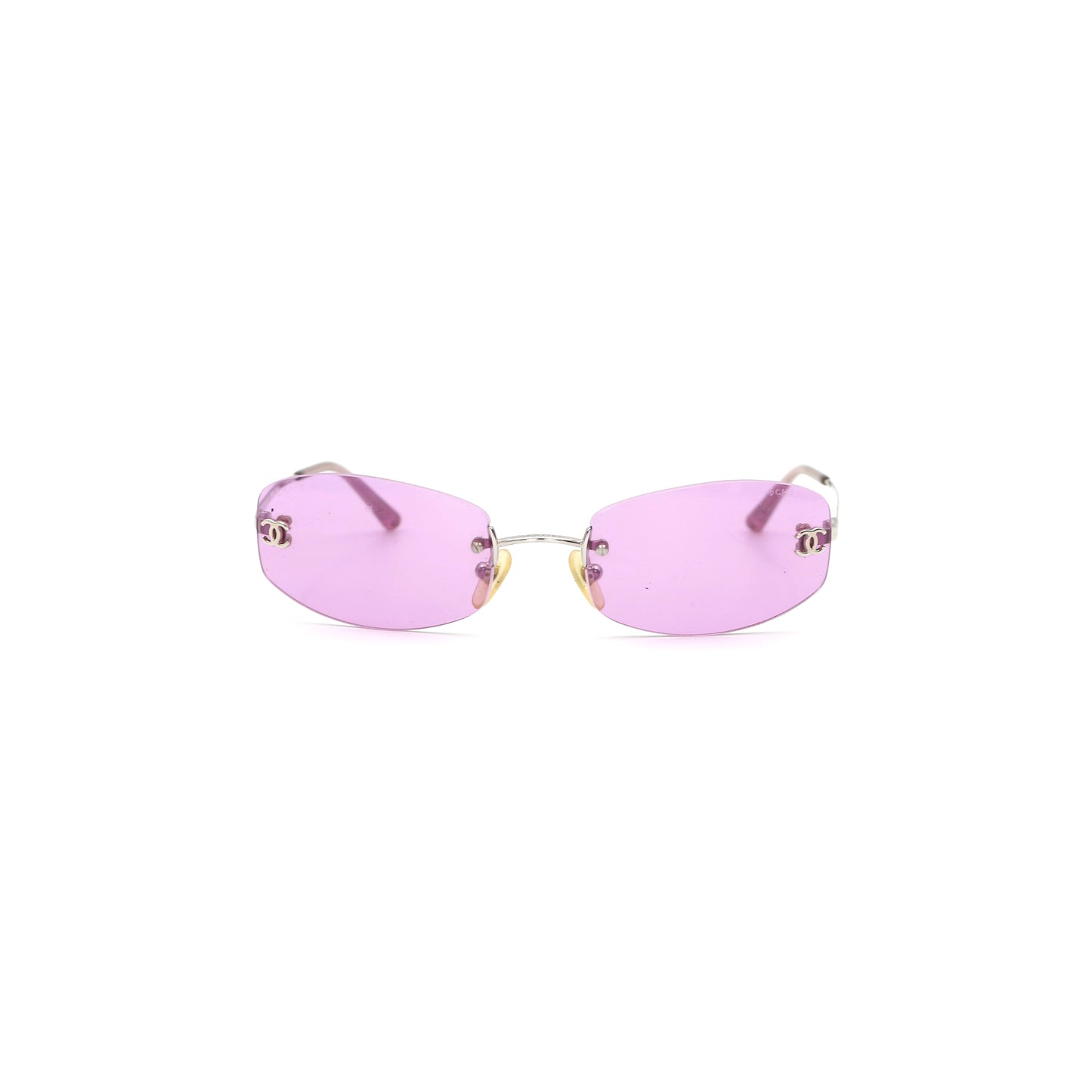 CHANEL Orchid Purple CC Logo Rimless Sunglasses [Used]