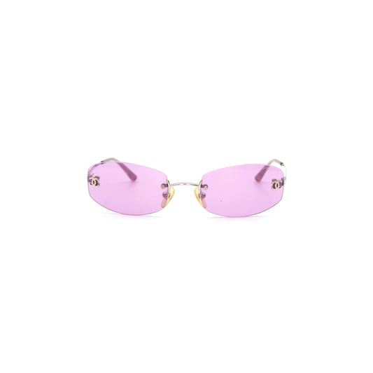 CHANEL Orchid Purple CC Logo Rimless Sunglasses [Used]