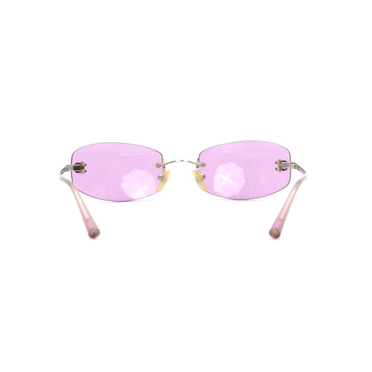 CHANEL Orchid Purple CC Logo Rimless Sunglasses [Used]