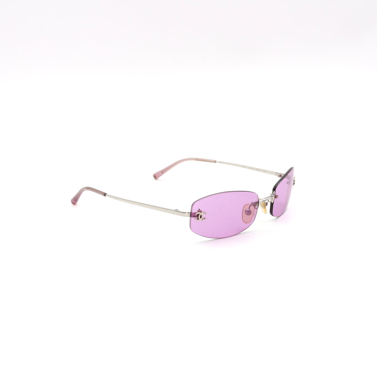 CHANEL Orchid Purple CC Logo Rimless Sunglasses [Used]