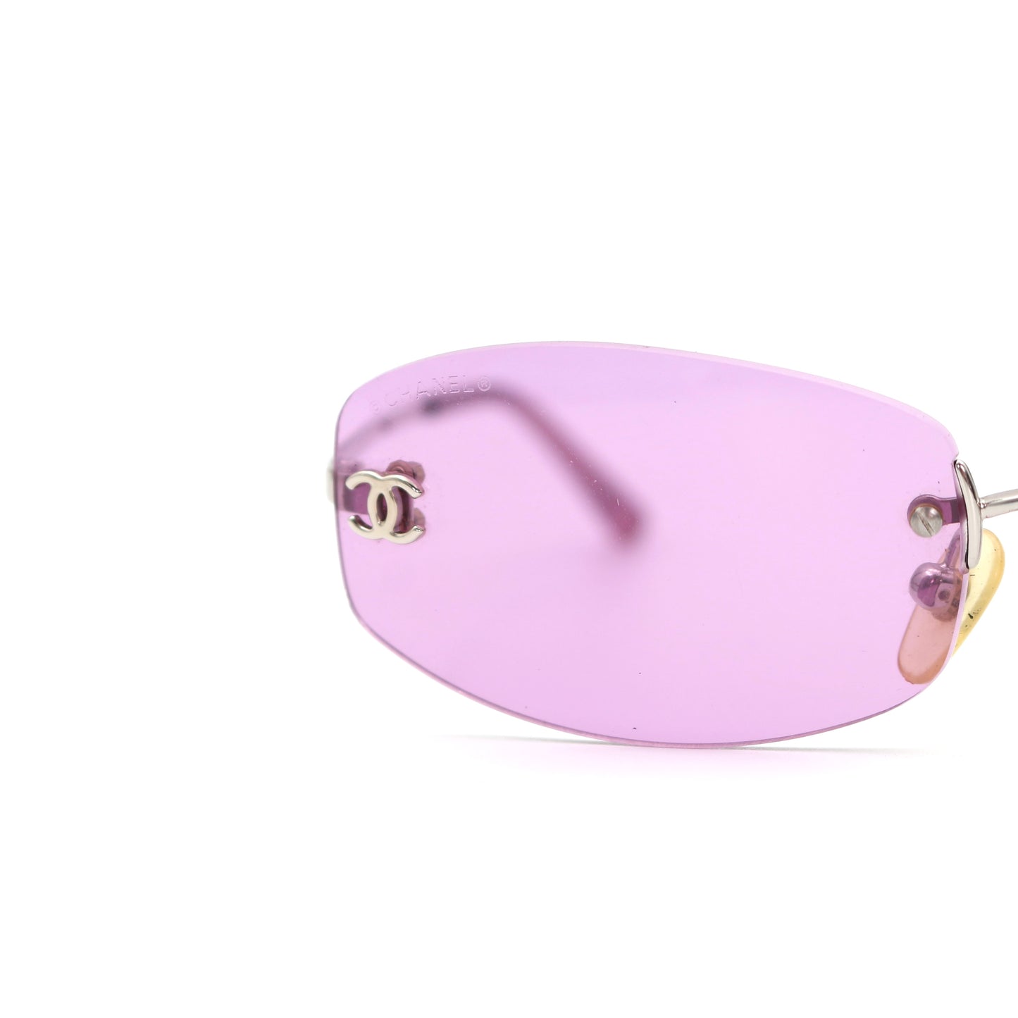CHANEL Orchid Purple CC Logo Rimless Sunglasses [Used]