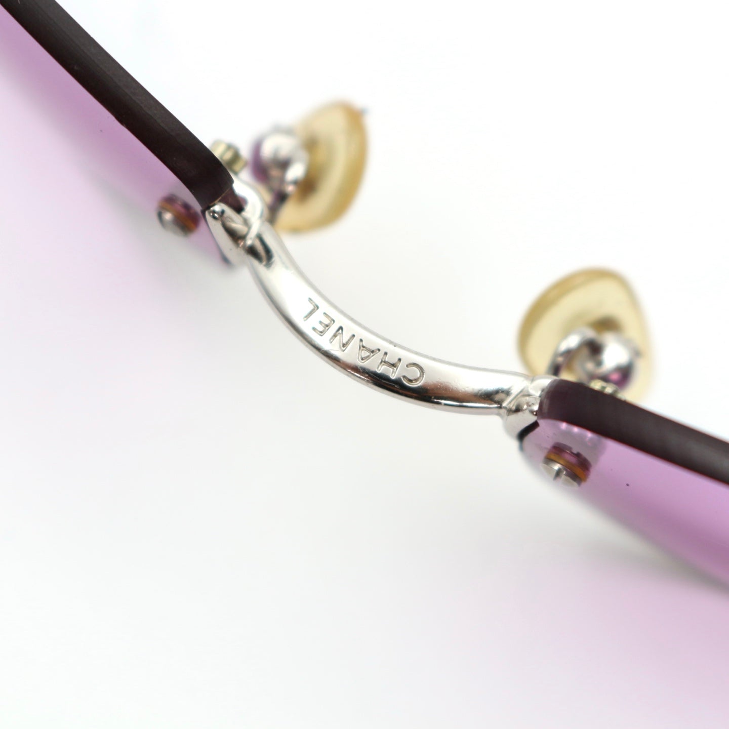 CHANEL Orchid Purple CC Logo Rimless Sunglasses [Used]