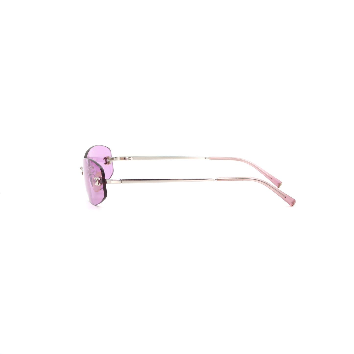 CHANEL Orchid Purple CC Logo Rimless Sunglasses [Used]
