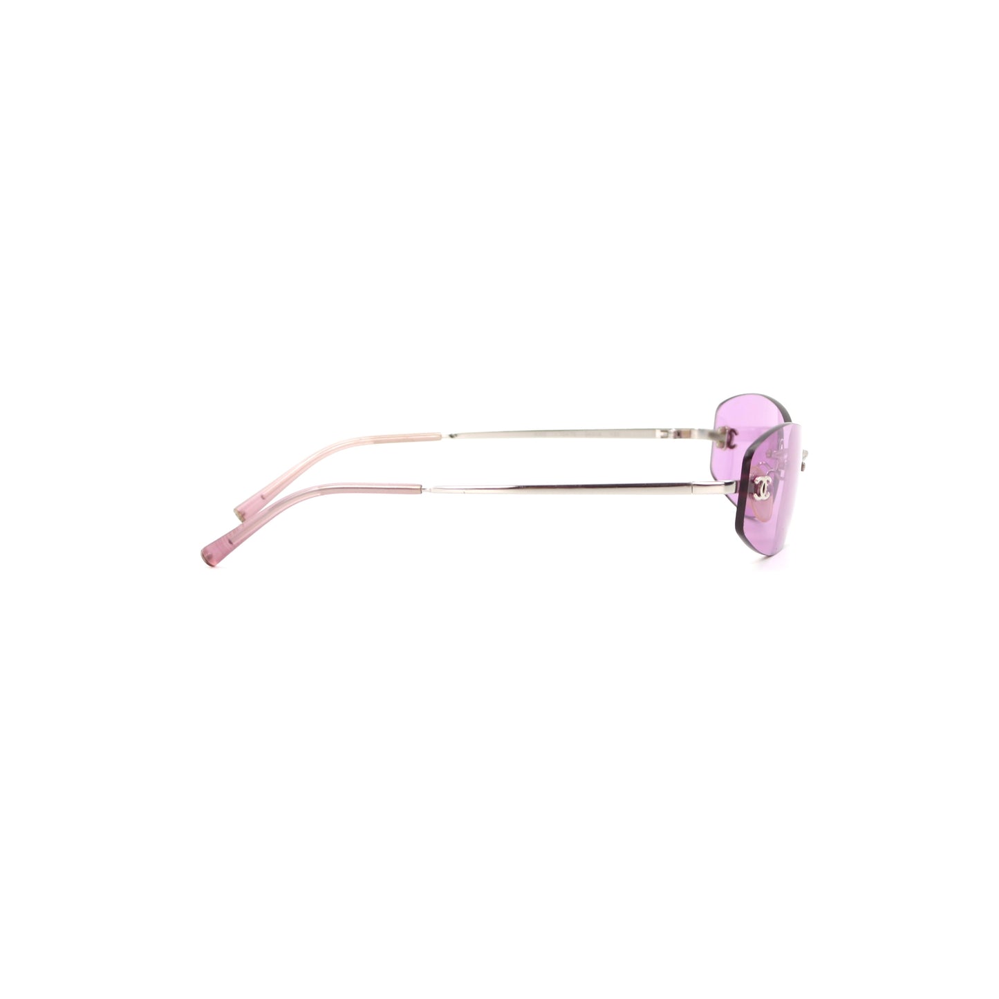 CHANEL Orchid Purple CC Logo Rimless Sunglasses [Used]