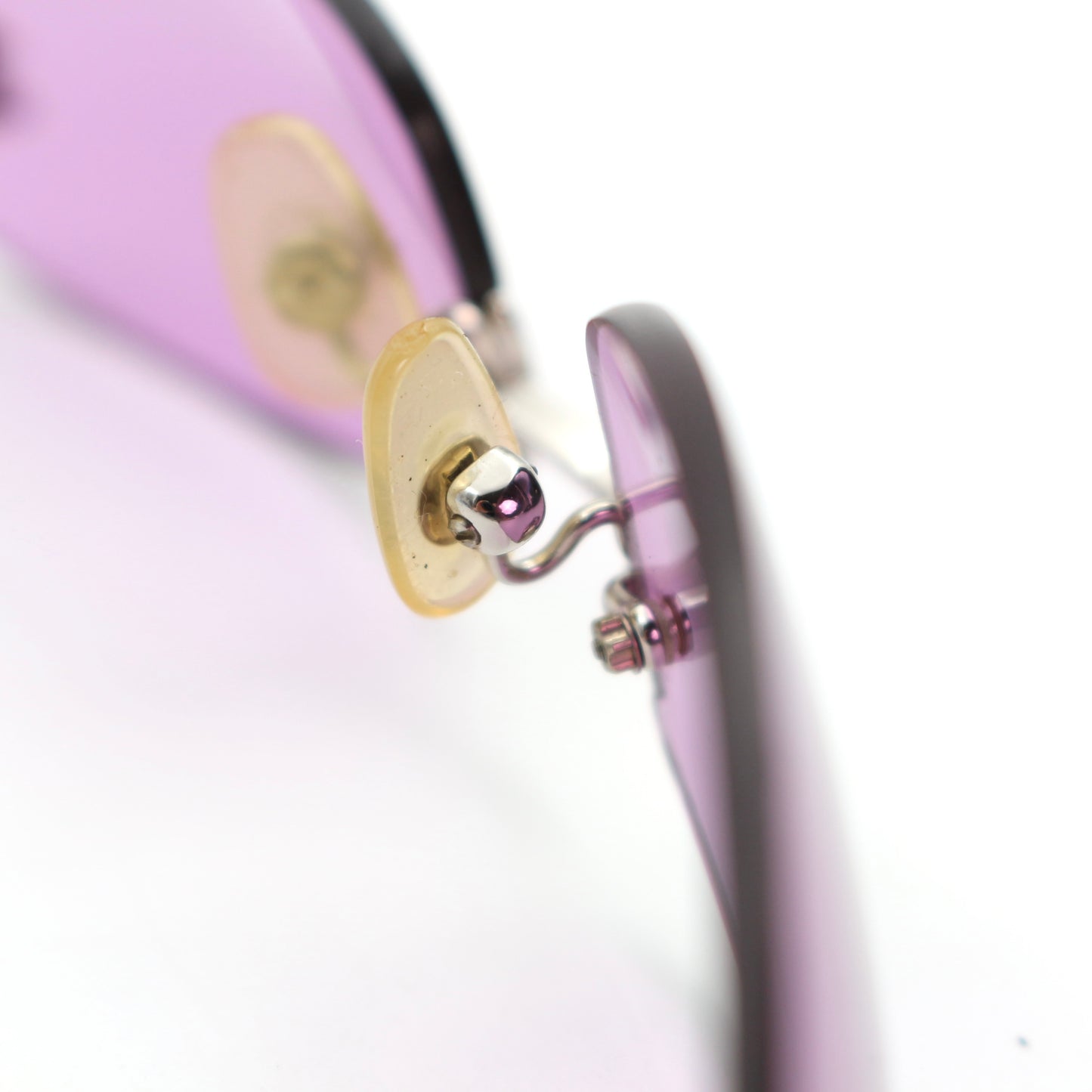 CHANEL Orchid Purple CC Logo Rimless Sunglasses [Used]