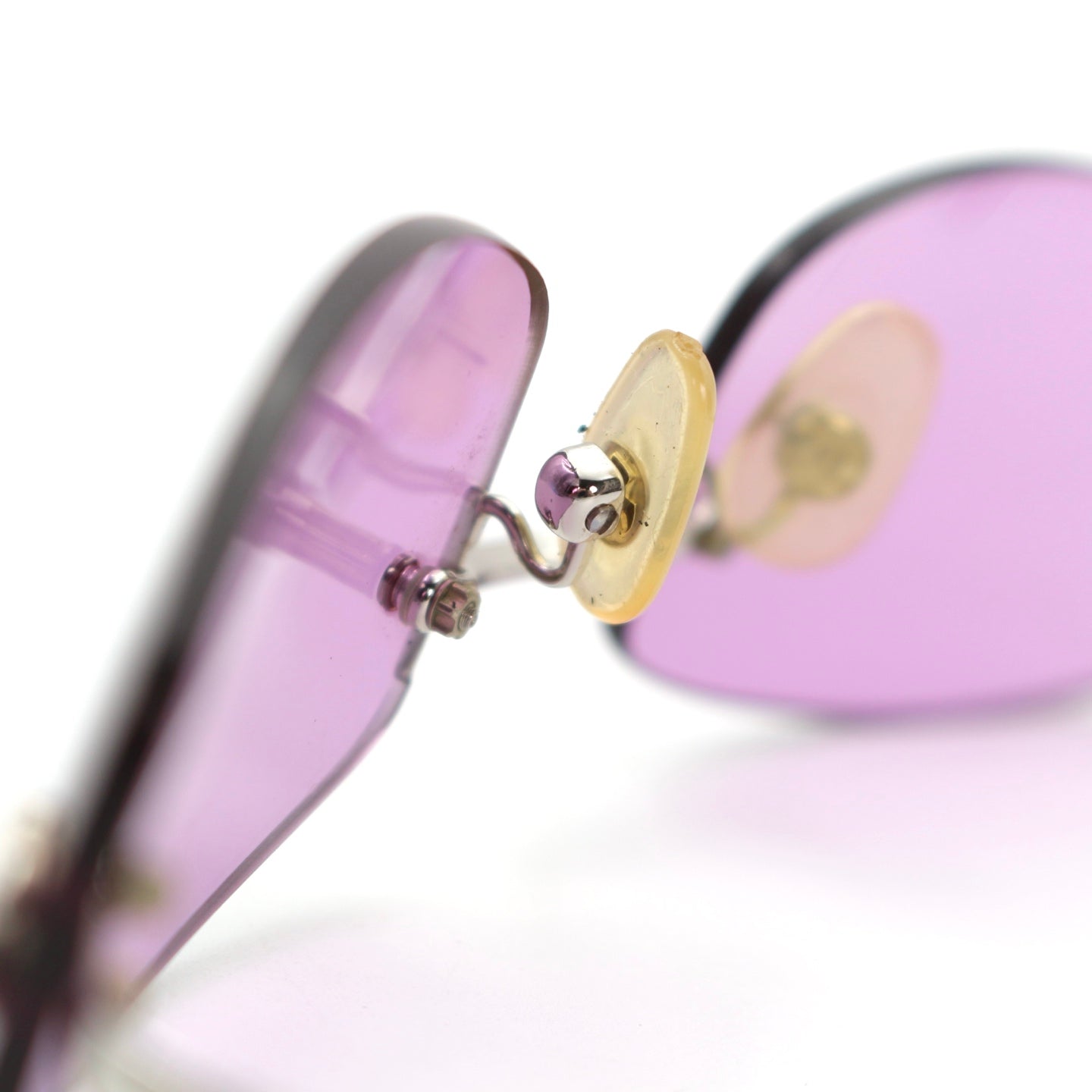 CHANEL Orchid Purple CC Logo Rimless Sunglasses [Used]