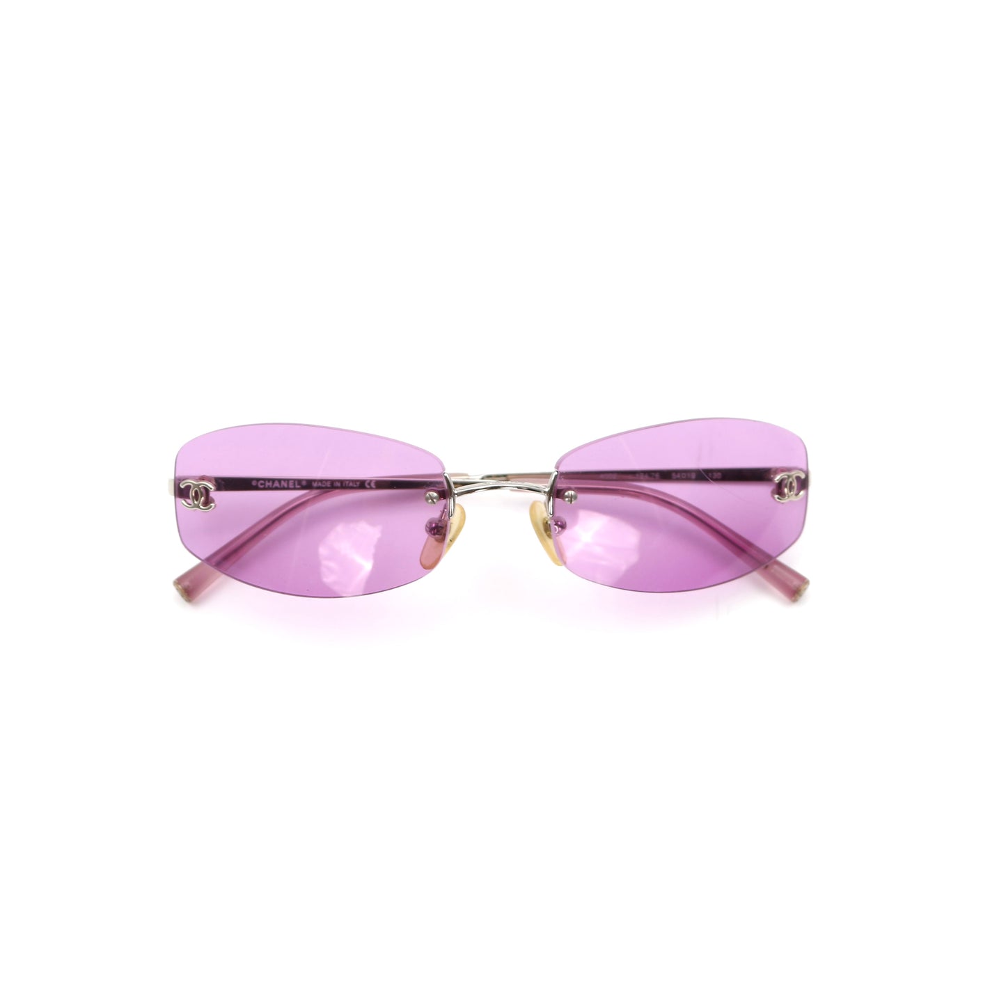 CHANEL Orchid Purple CC Logo Rimless Sunglasses [Used]