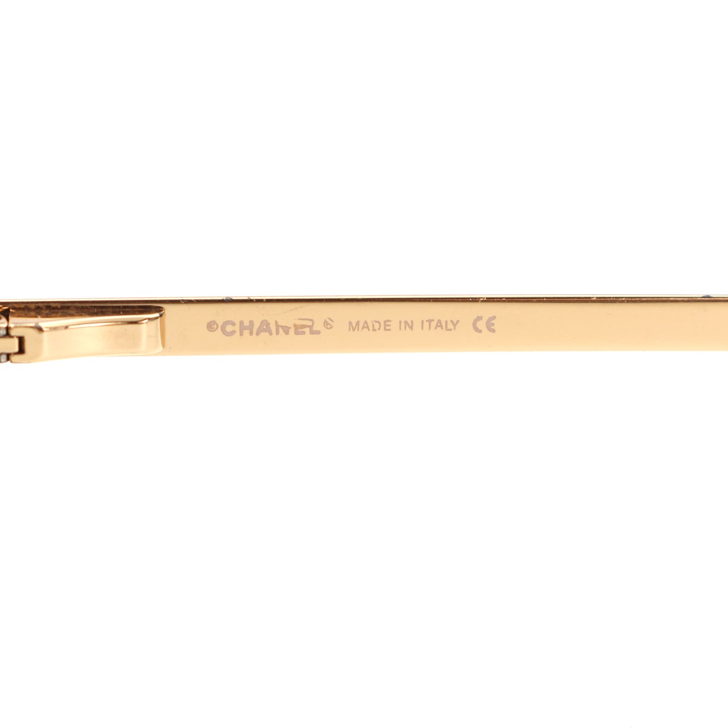 CHANEL Dark Brown Crystal CC Logo Rimless Sunglasses [Used]