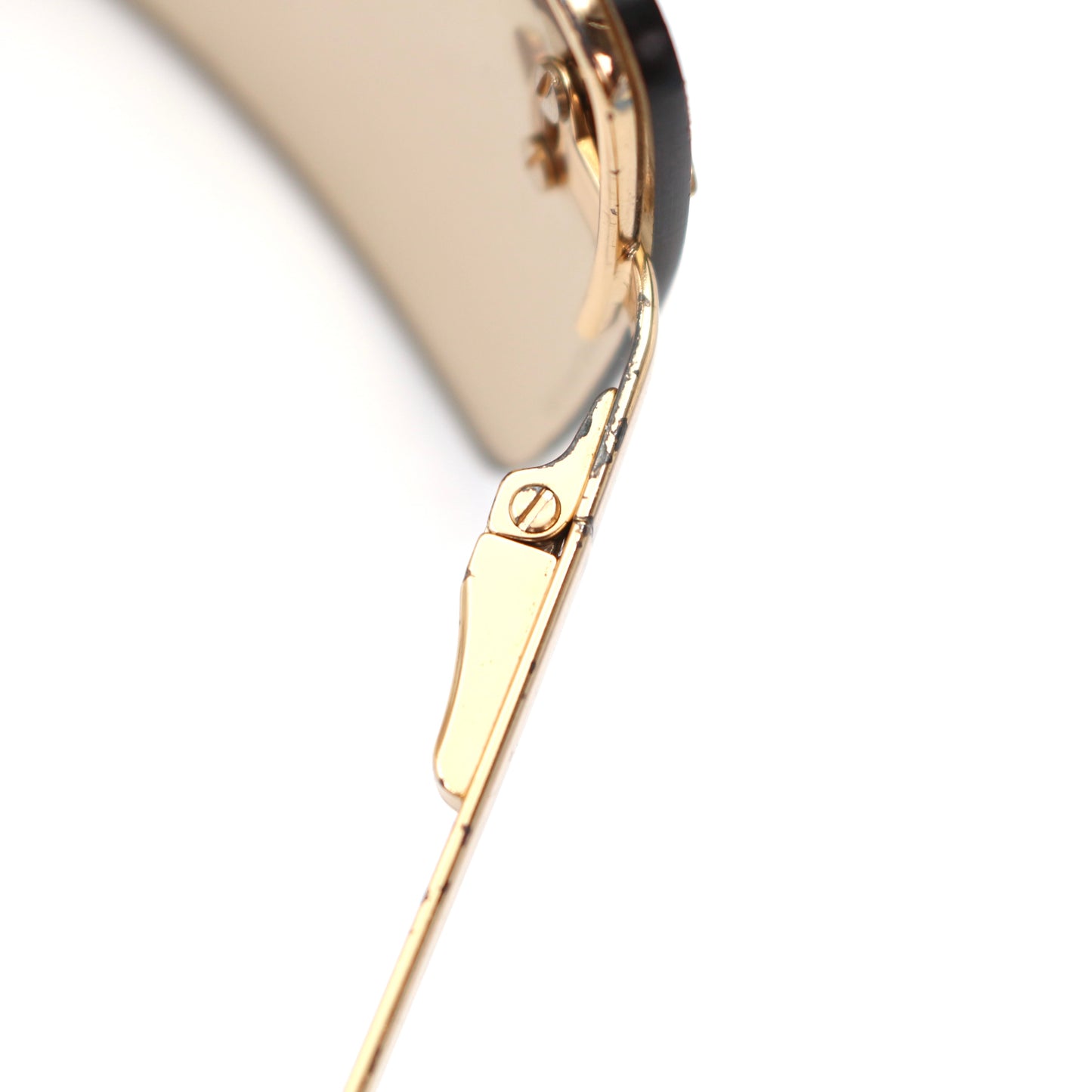 CHANEL Dark Brown Crystal CC Logo Rimless Sunglasses [Used]