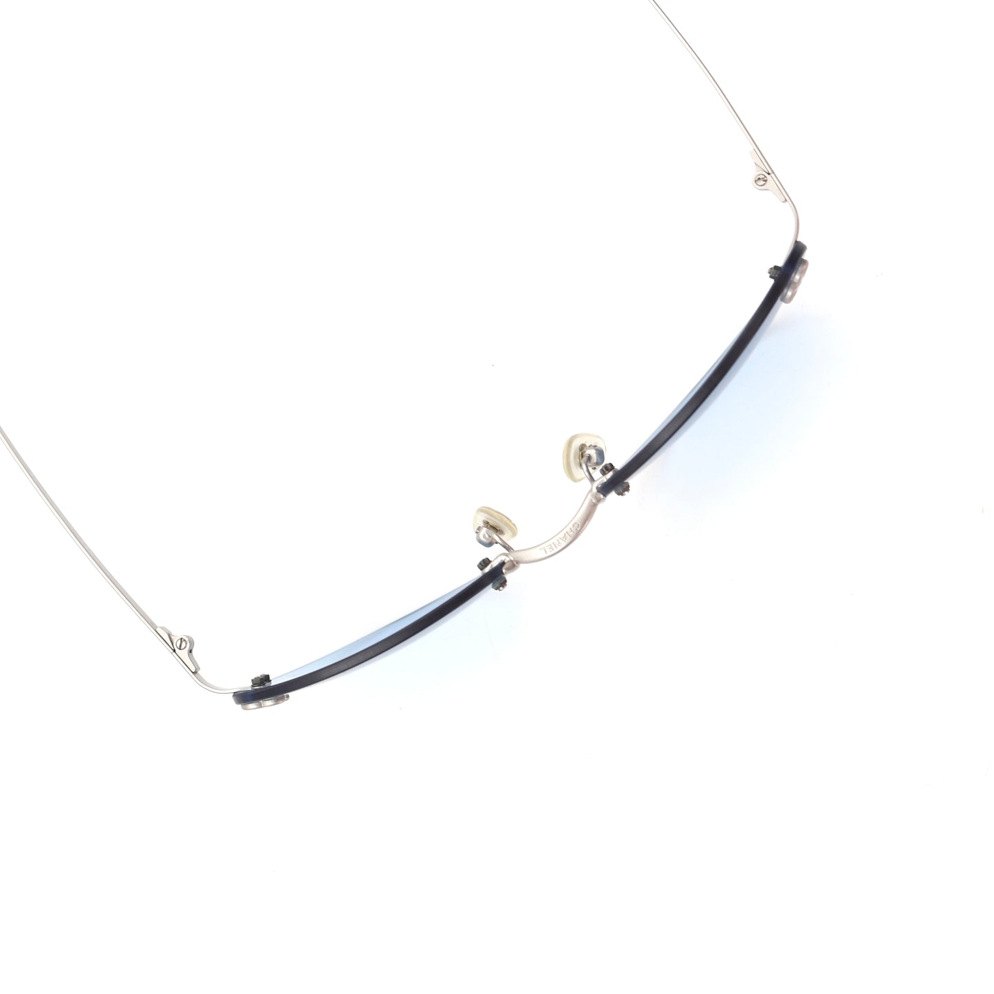 CHANEL Ice Blue CC Logo Rimless Cat-Eye Sunglasses [Used]