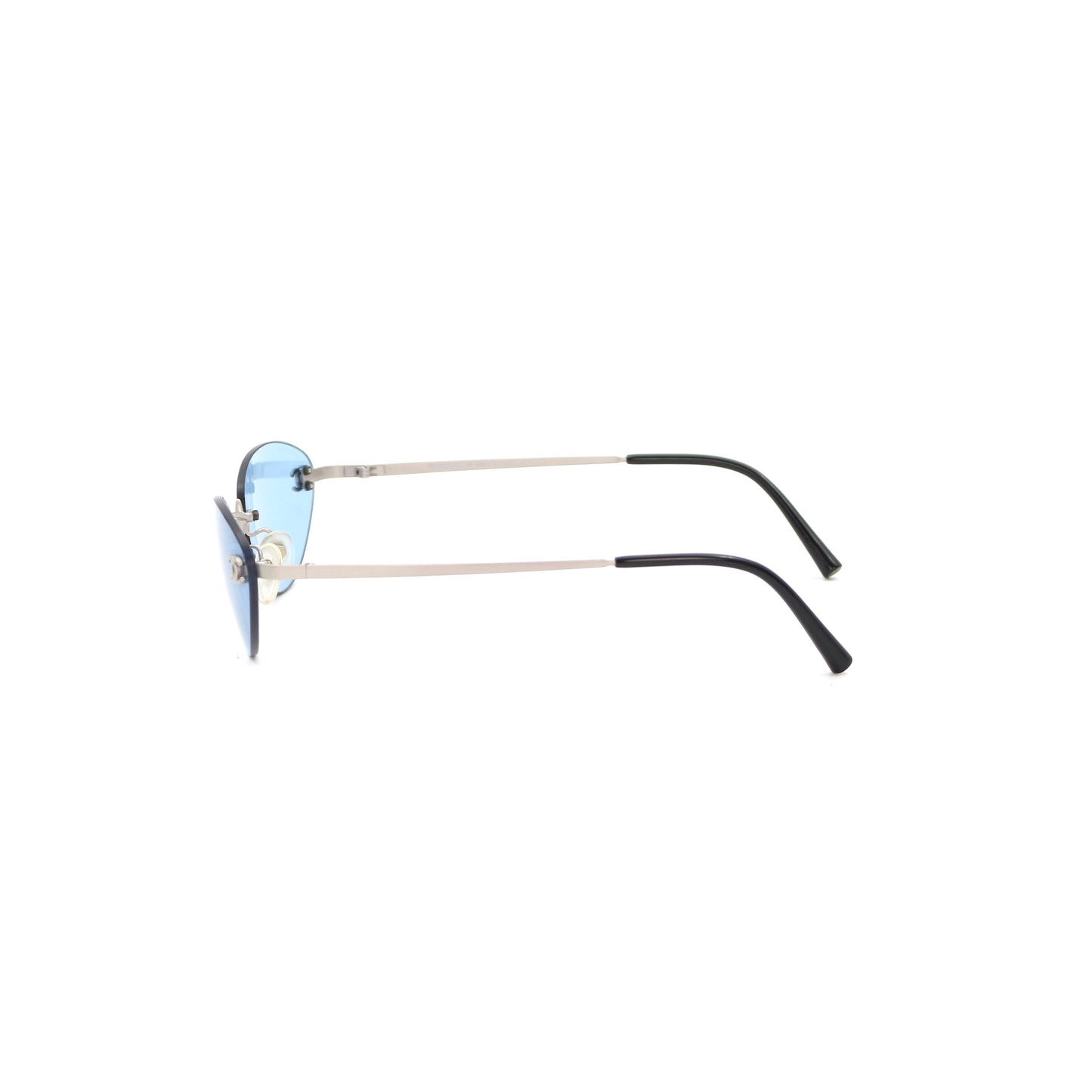 CHANEL Ice Blue CC Logo Rimless Cat-Eye Sunglasses [Used]