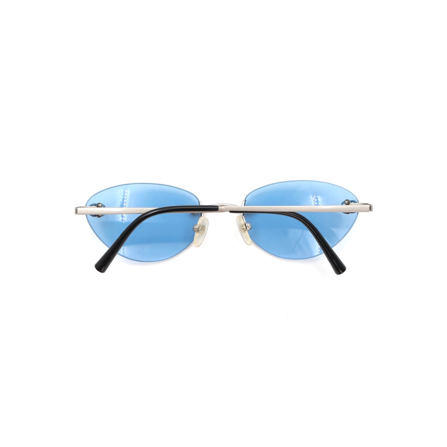 CHANEL Ice Blue CC Logo Rimless Cat-Eye Sunglasses [Used]