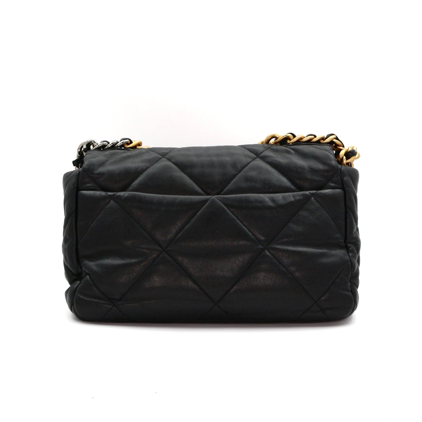 CHANEL Black Lambskin Large Chanel 19 Flap Bag [Used]