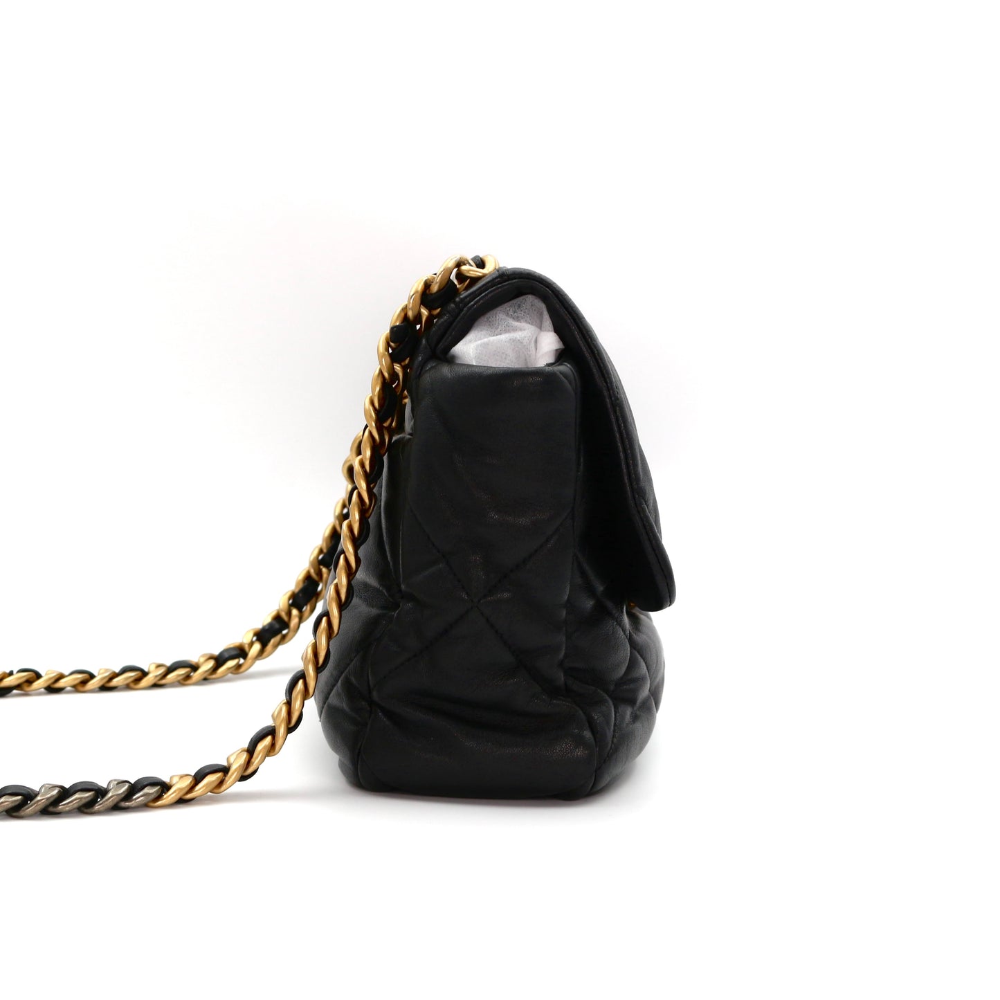 CHANEL Black Lambskin Large Chanel 19 Flap Bag [Used]