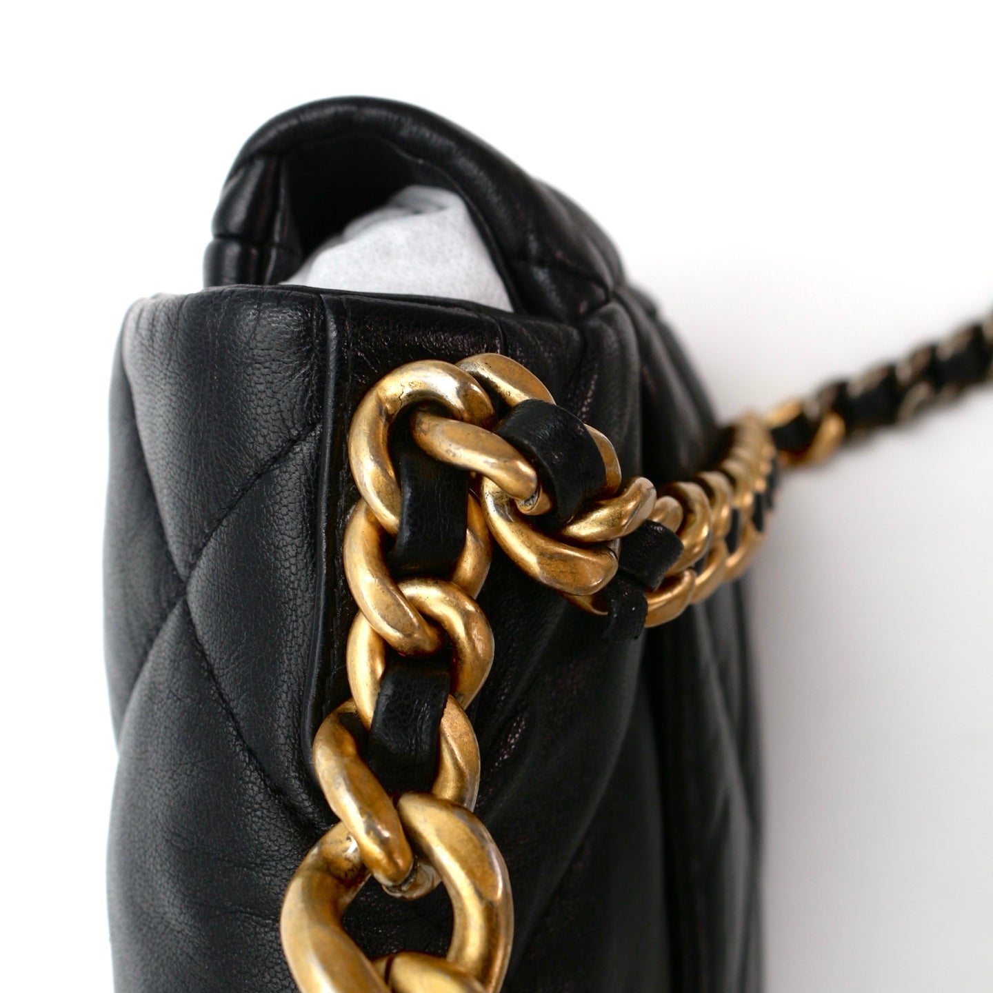 CHANEL Black Lambskin Large Chanel 19 Flap Bag [Used]