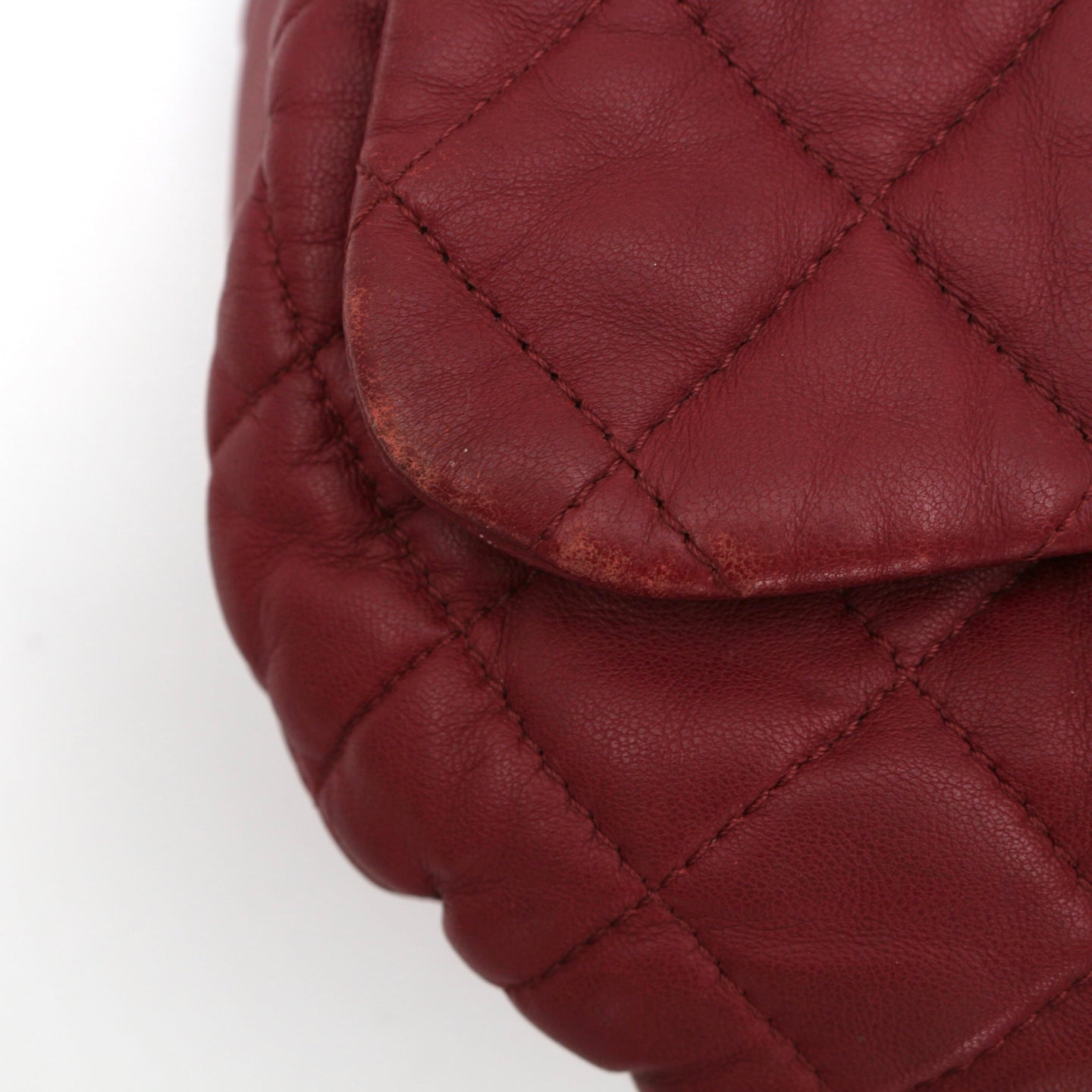 CHANEL Burgundy Lambskin Quilted Chain Flap Bag [Used]