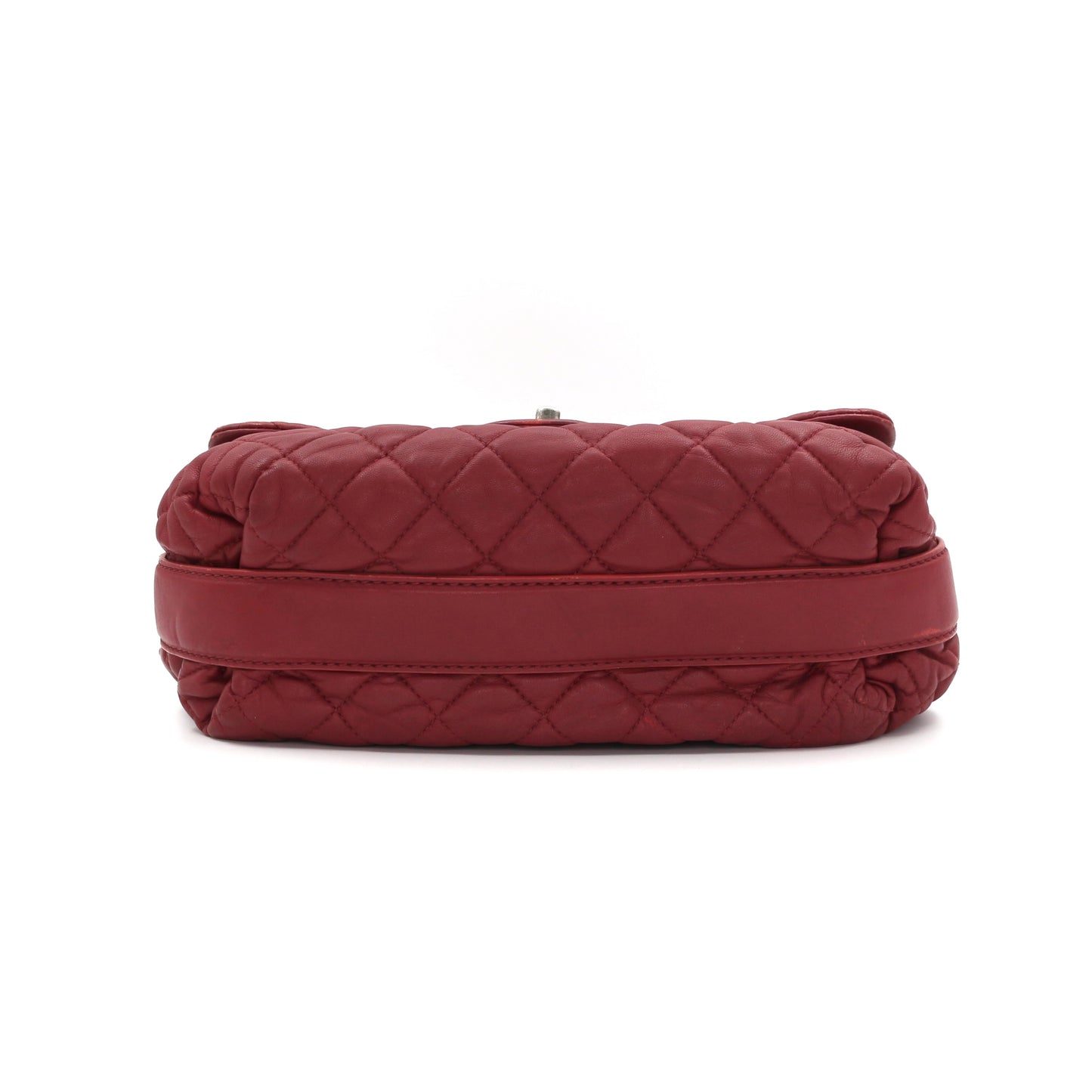 CHANEL Burgundy Lambskin Quilted Chain Flap Bag [Used]