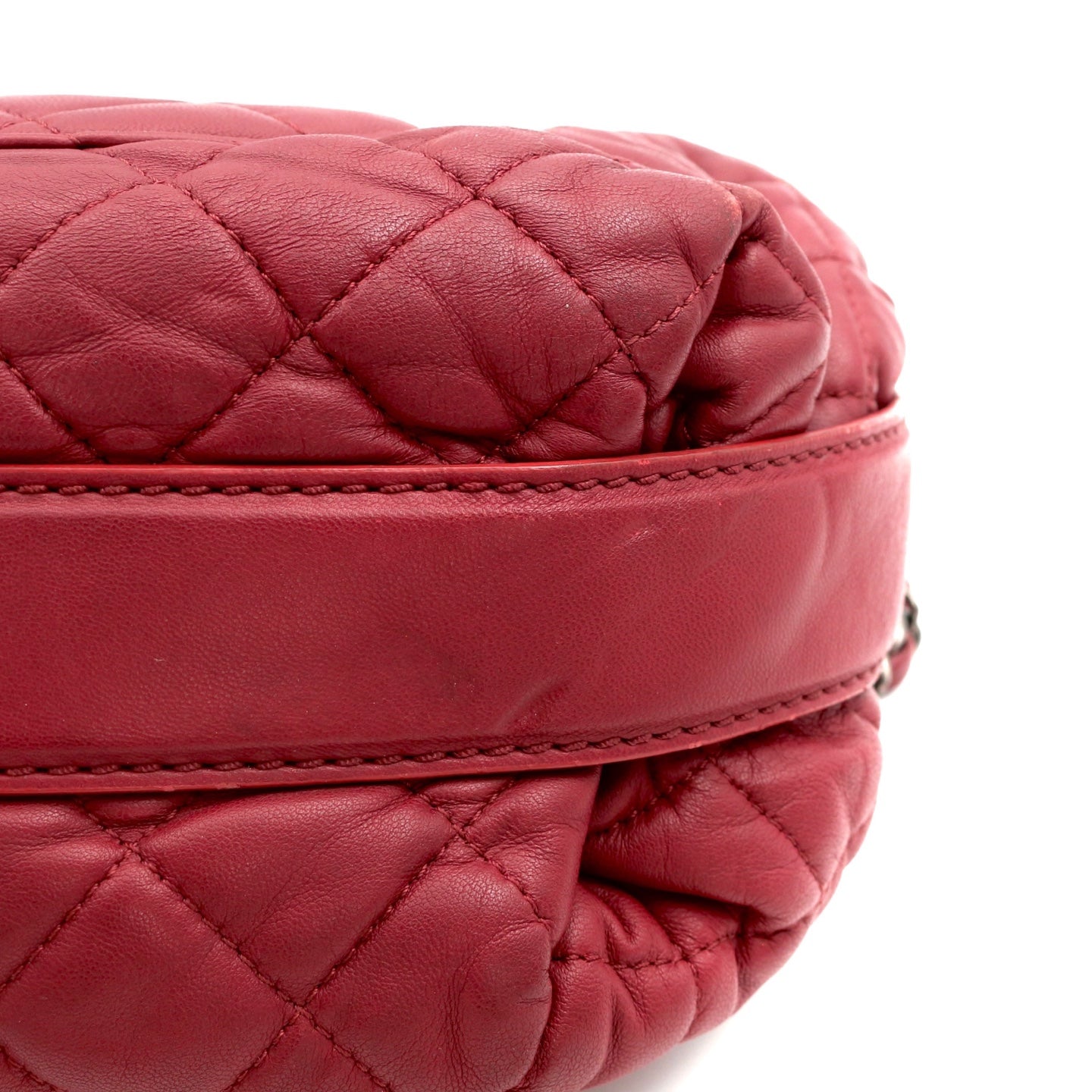 CHANEL Burgundy Lambskin Quilted Chain Flap Bag [Used]