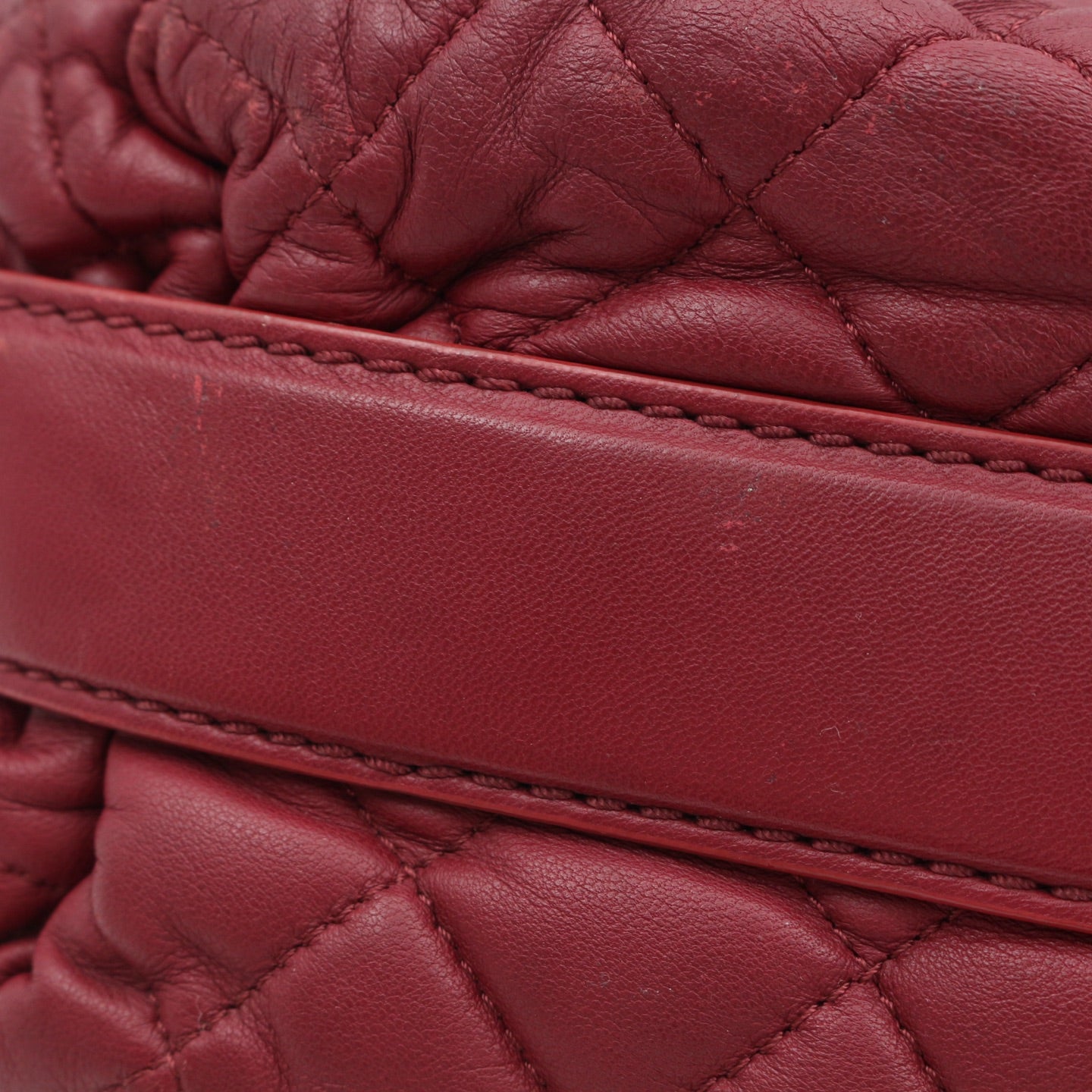 CHANEL Burgundy Lambskin Quilted Chain Flap Bag [Used]
