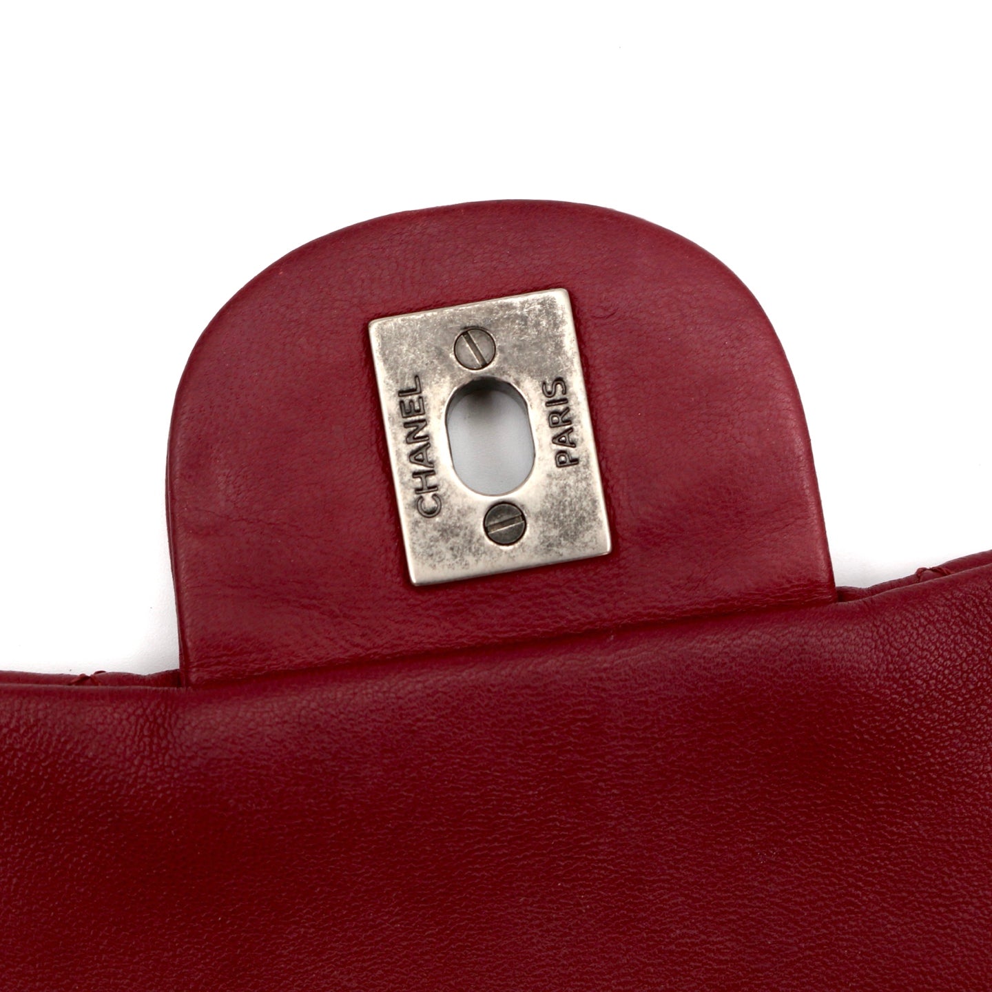 CHANEL Burgundy Lambskin Quilted Chain Flap Bag [Used]