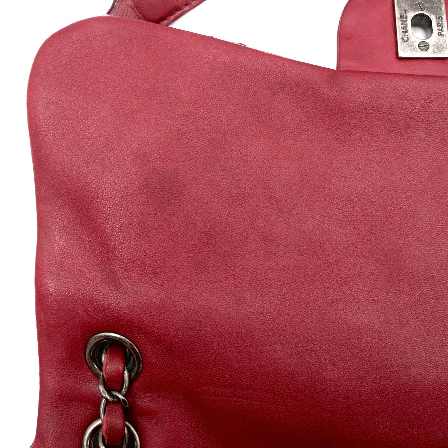 CHANEL Burgundy Lambskin Quilted Chain Flap Bag [Used]