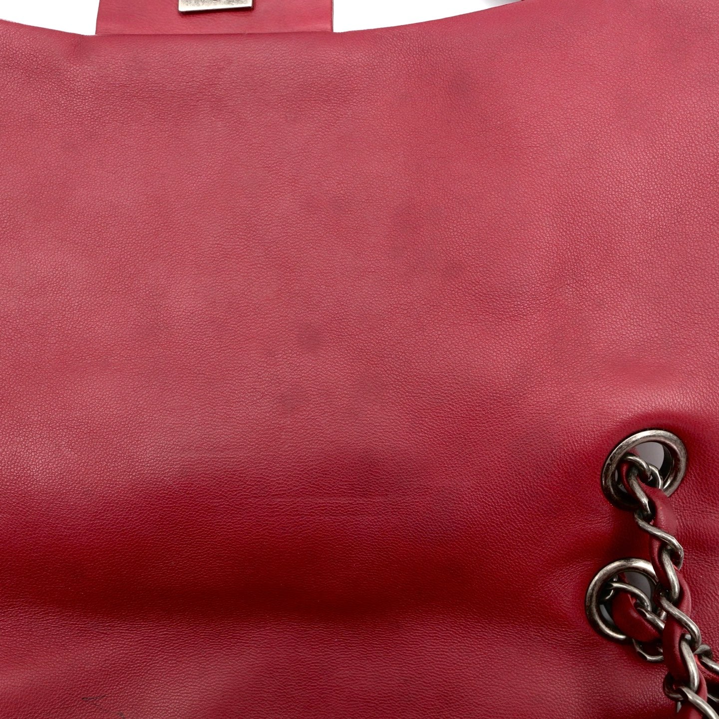 CHANEL Burgundy Lambskin Quilted Chain Flap Bag [Used]