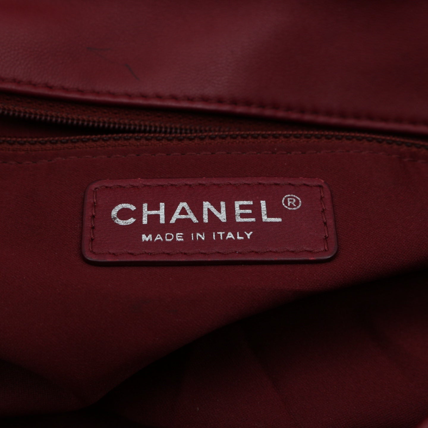 CHANEL Burgundy Lambskin Quilted Chain Flap Bag [Used]