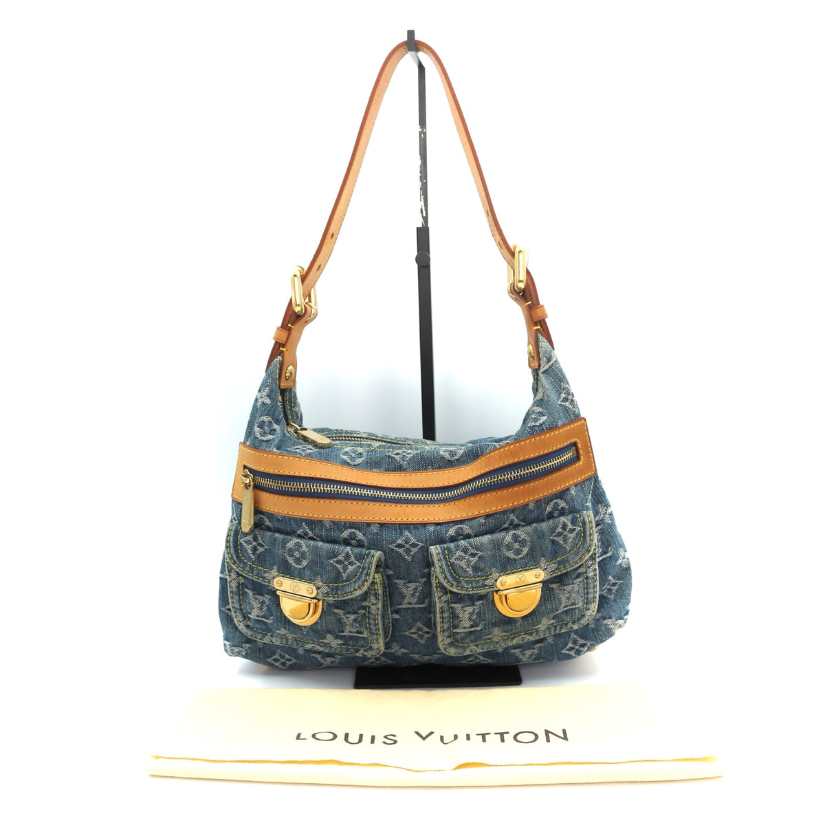 Louis Vuitton Blue Denim Manhattan Shoulder Bag [Used]